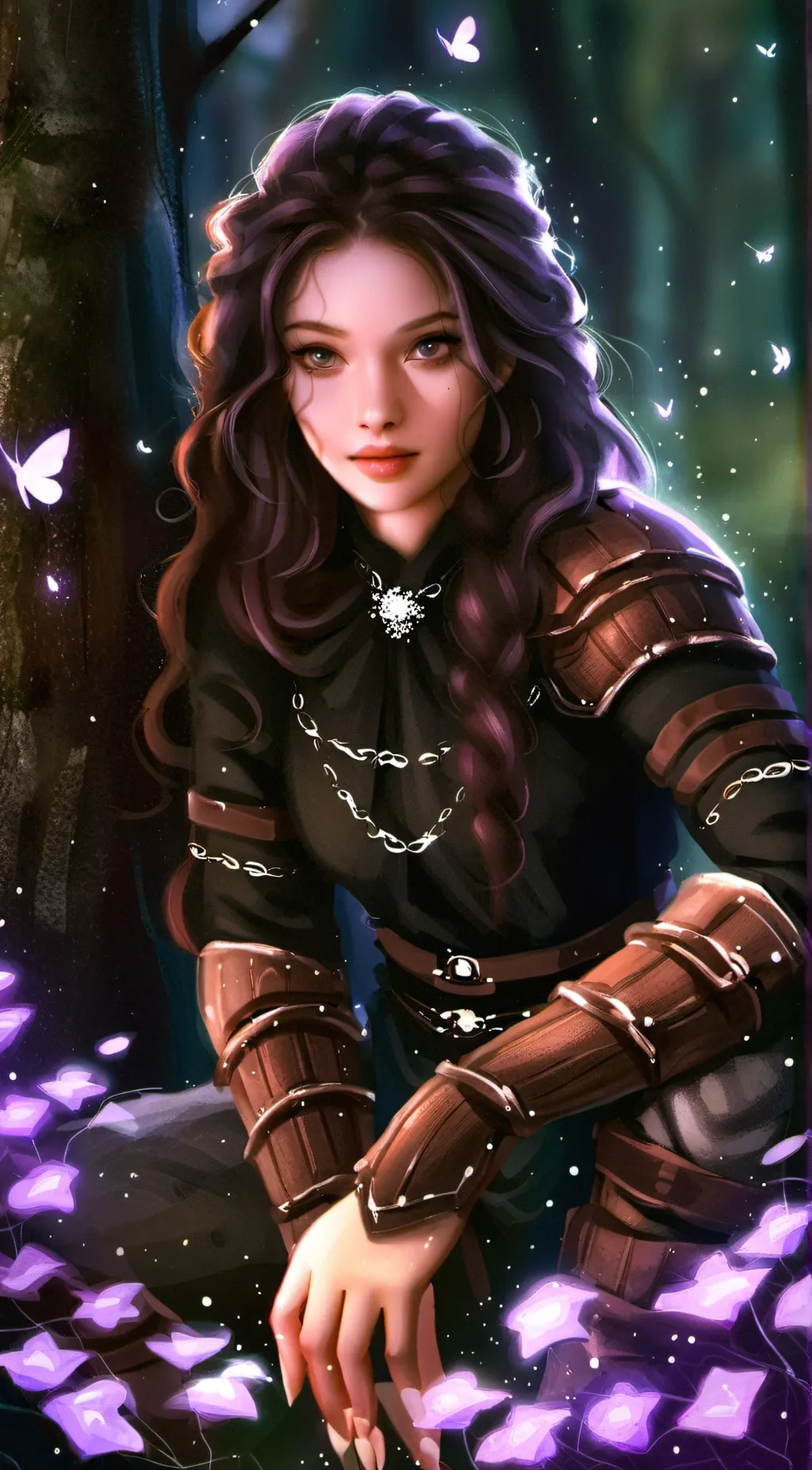 ai character: E-64 / Amethyst background