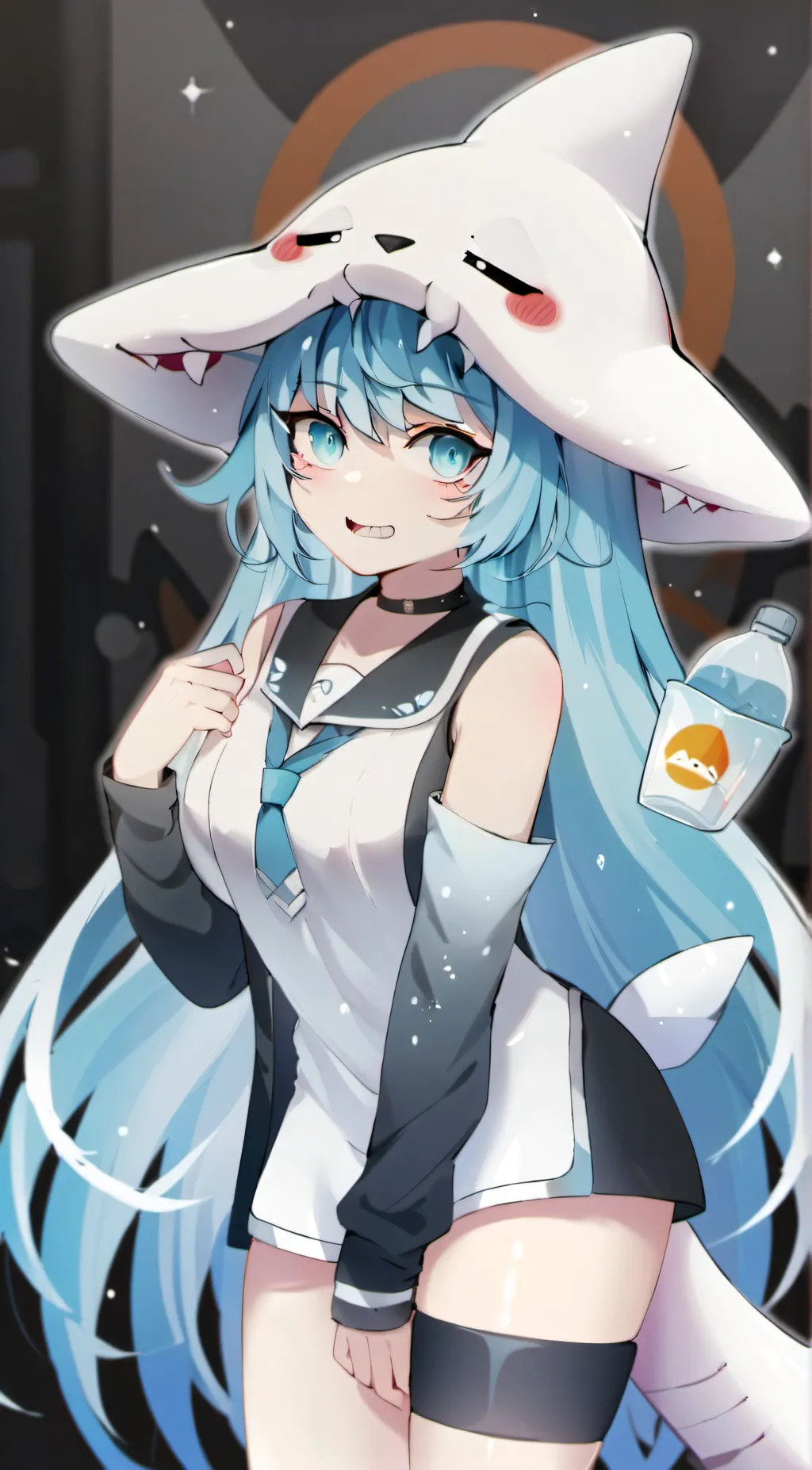 ai character: shark girl background