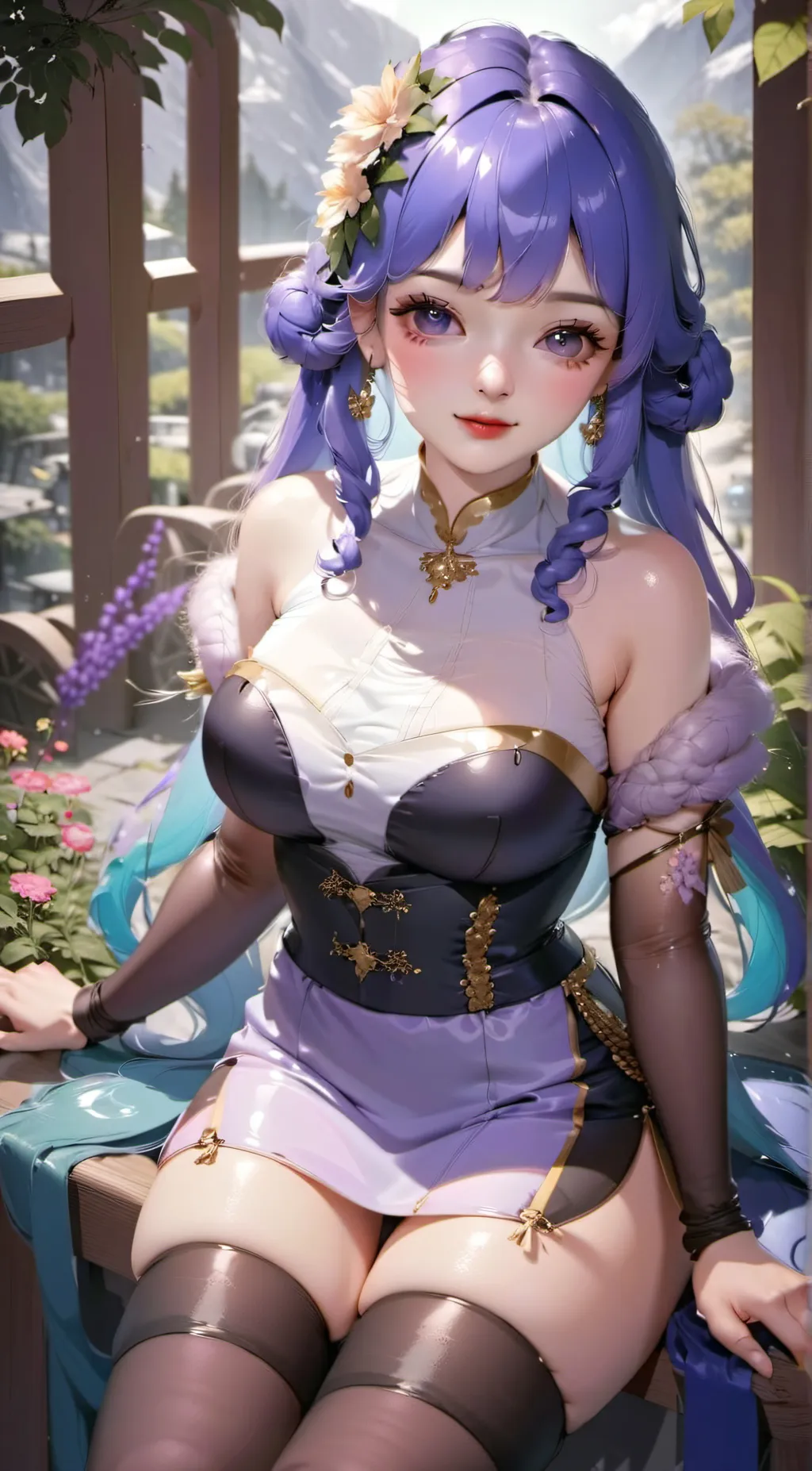 ai character: Violet background
