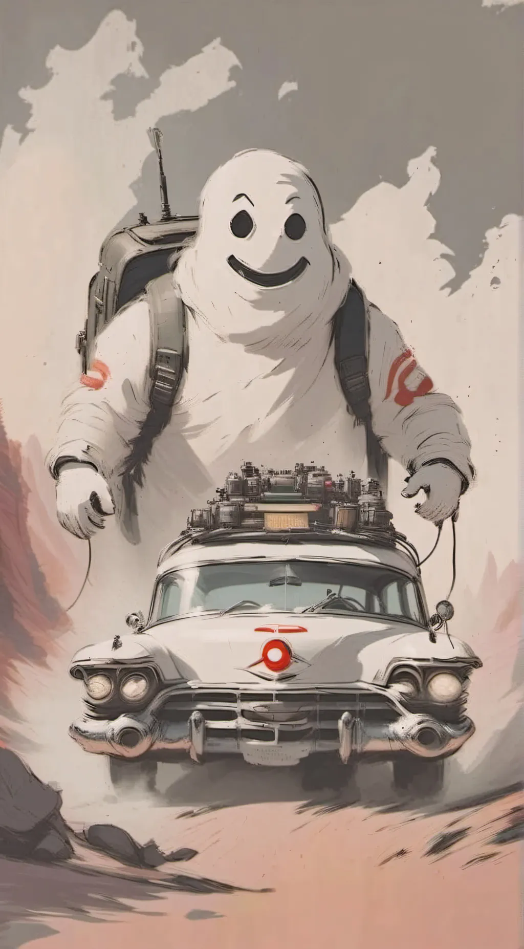 ai character: Ghostbusters Car background