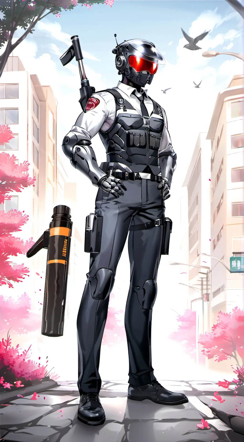 ai character: corrupt robot cop background