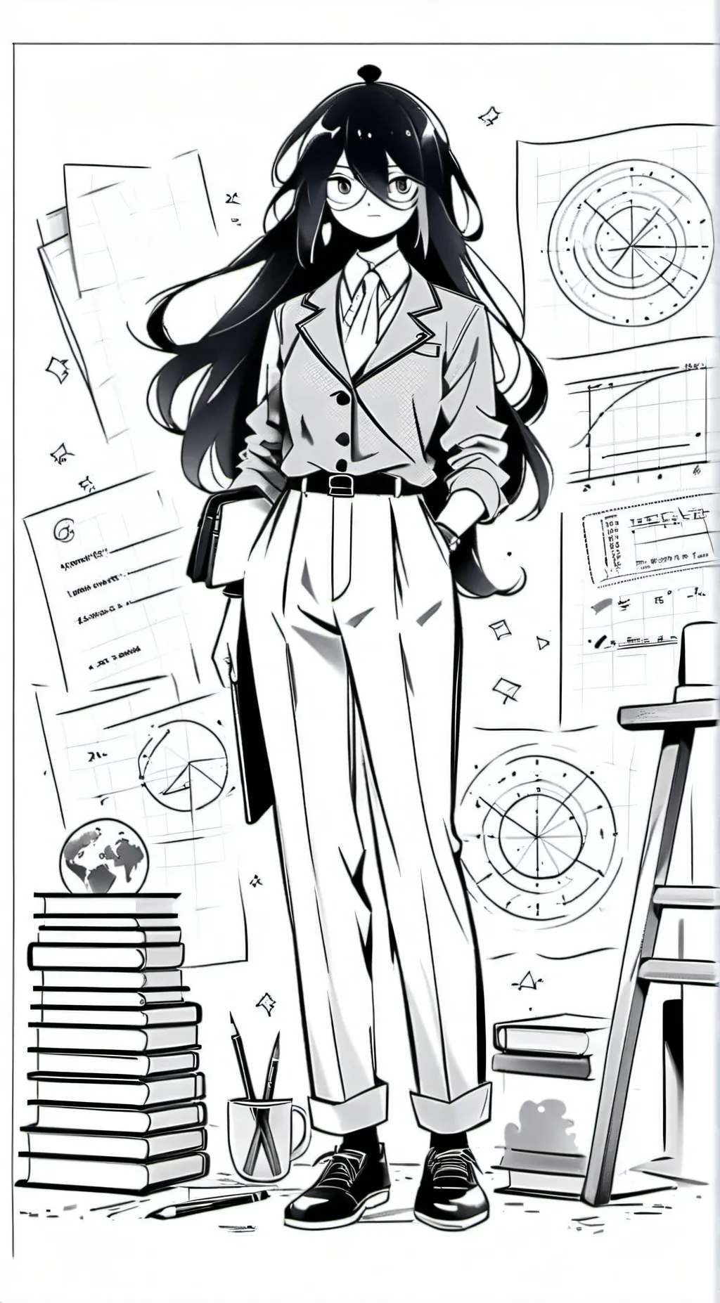 ai character: Miss circle background