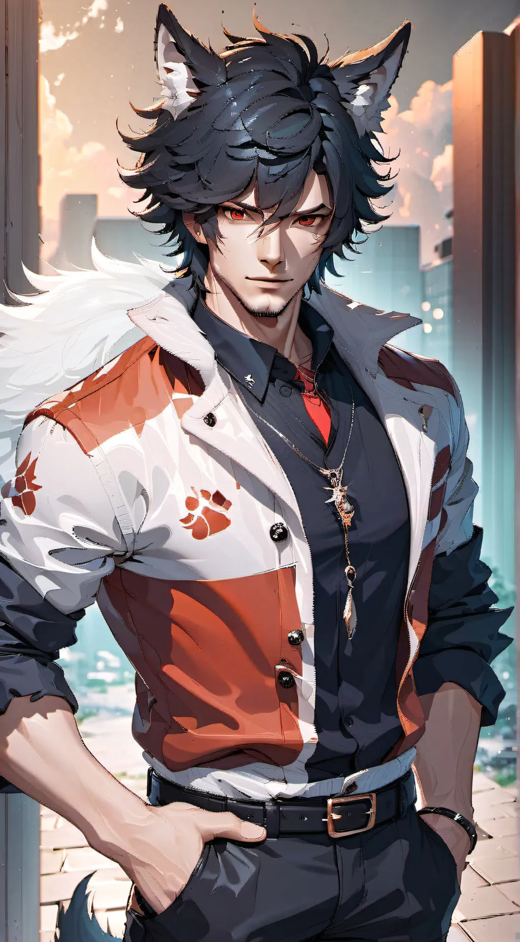 ai character: Wolf bully guy background