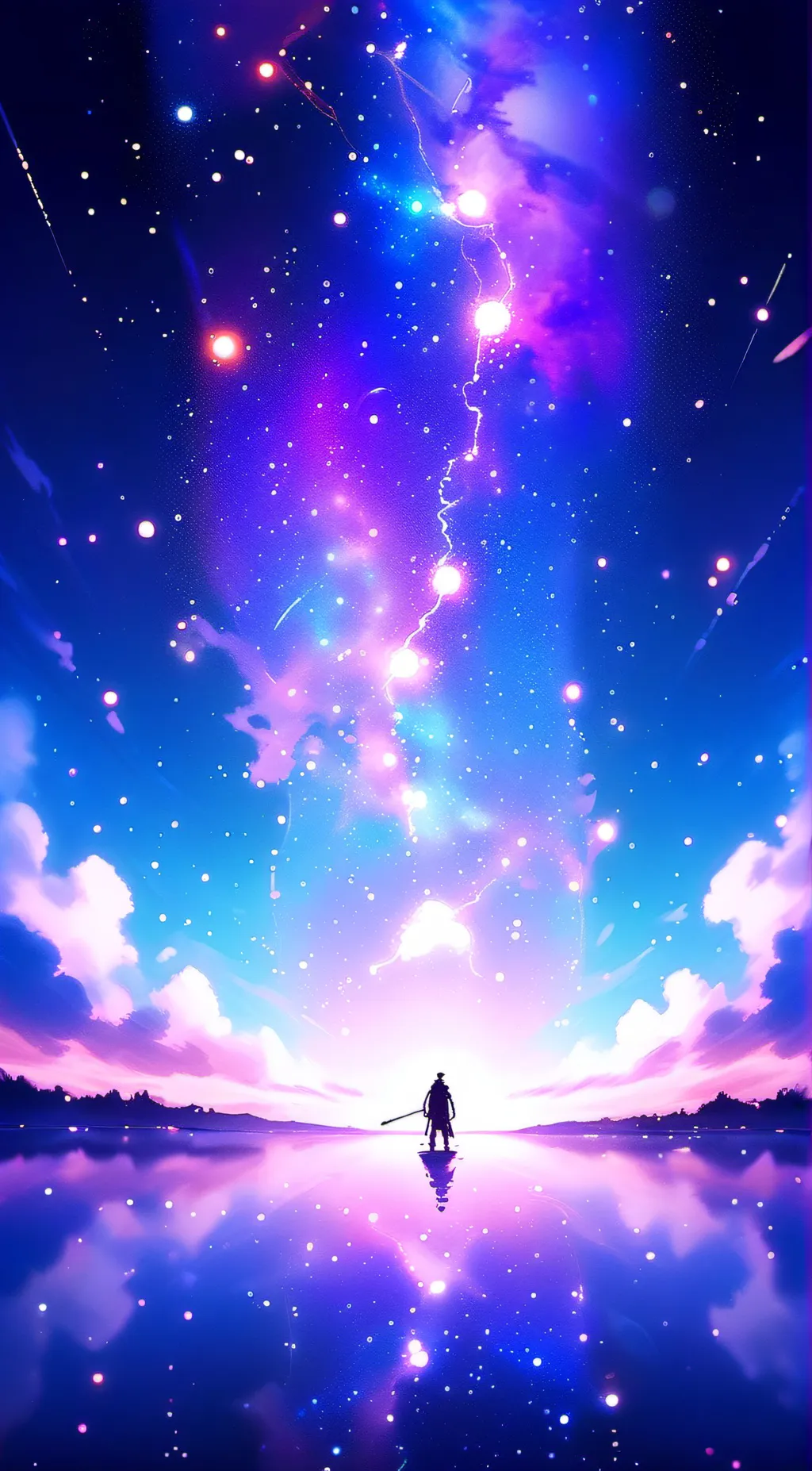 ai character: galaxy background