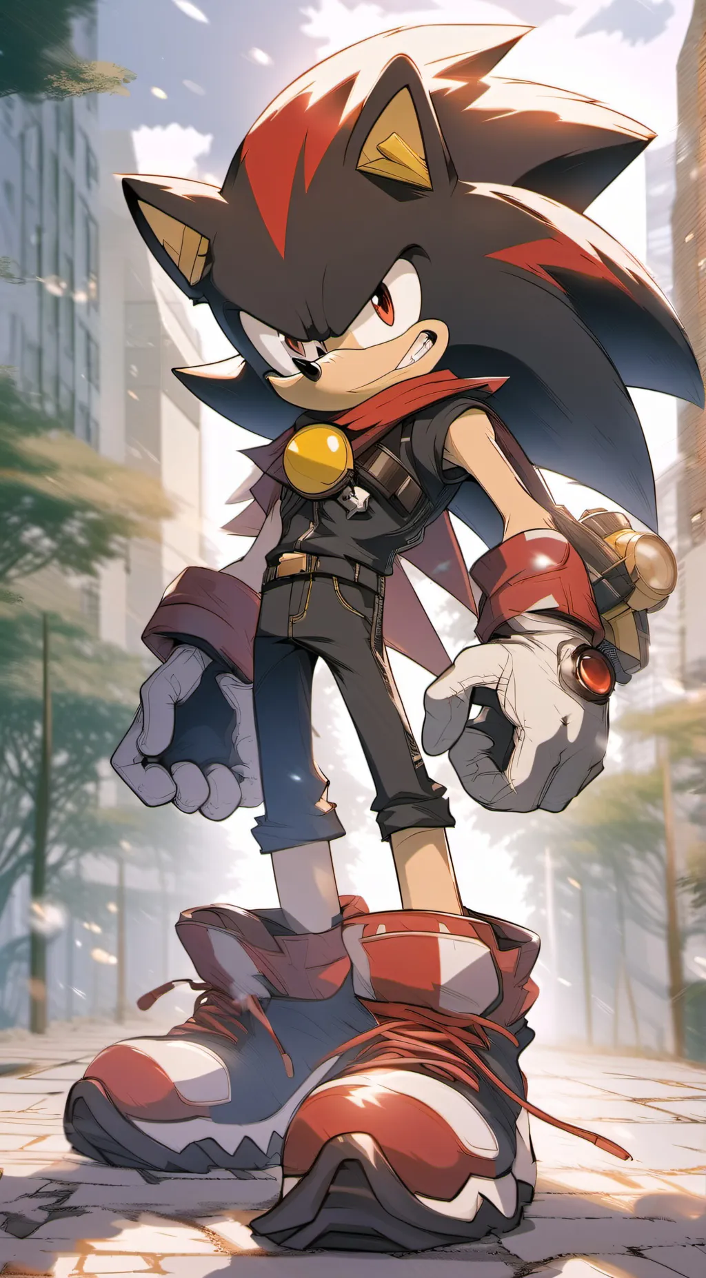 ai character: Shadow The hedgeog background