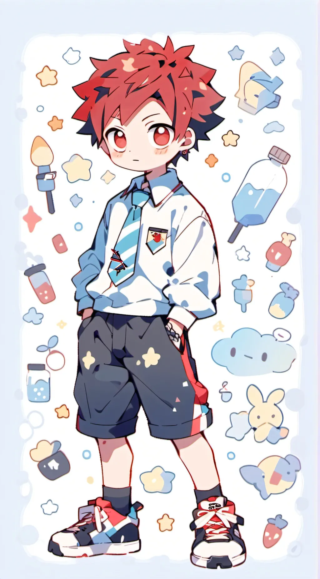 ai character: little kirishima  background