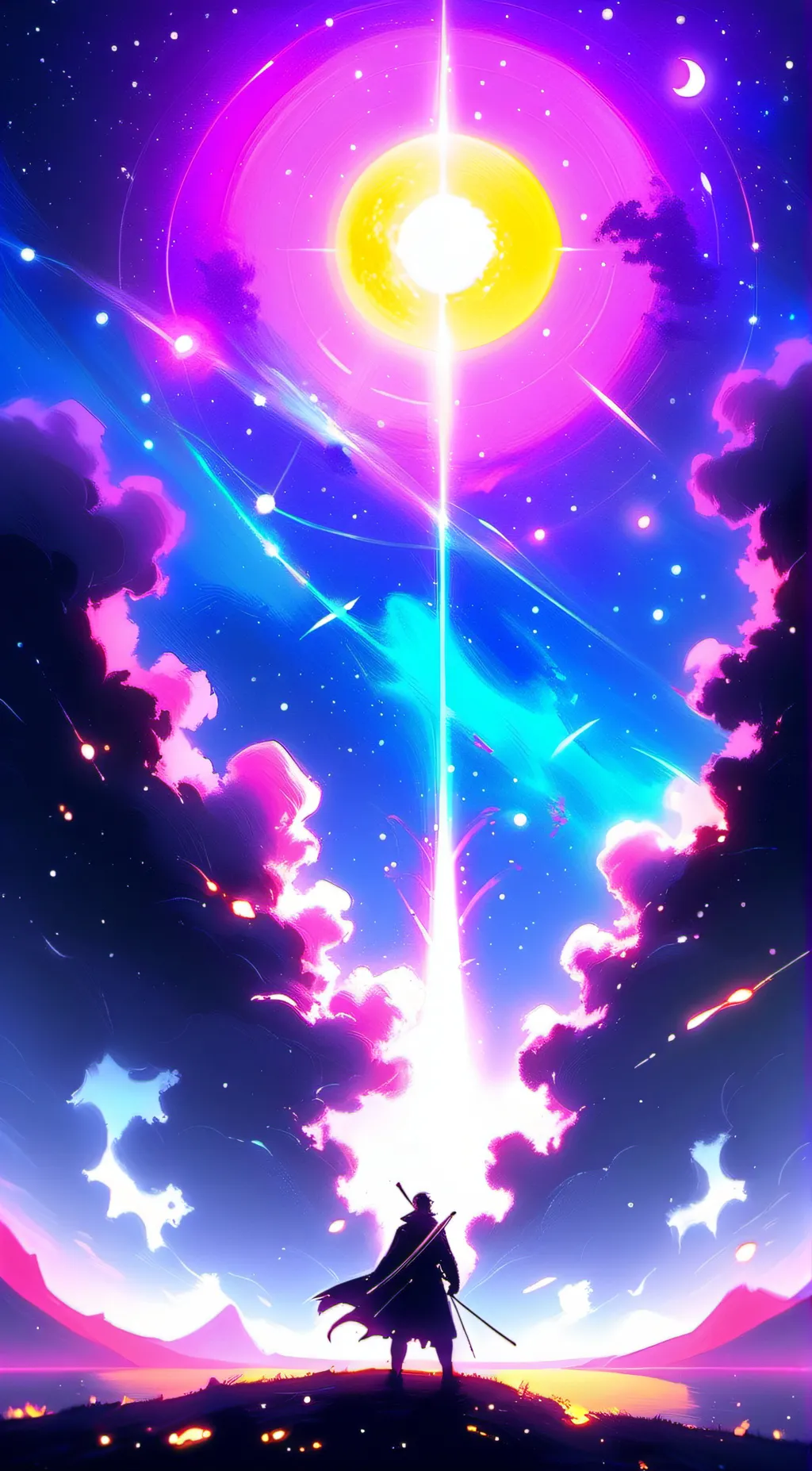 ai character: THE BRIGHT SUN background