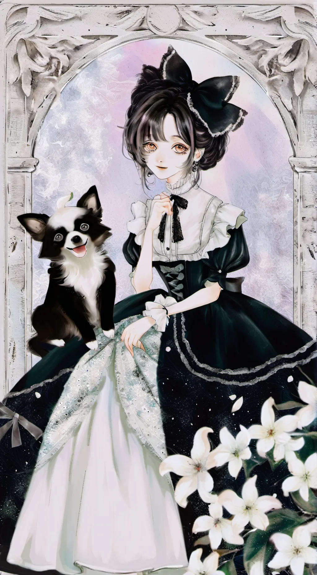 ai character: Mrs circle  background