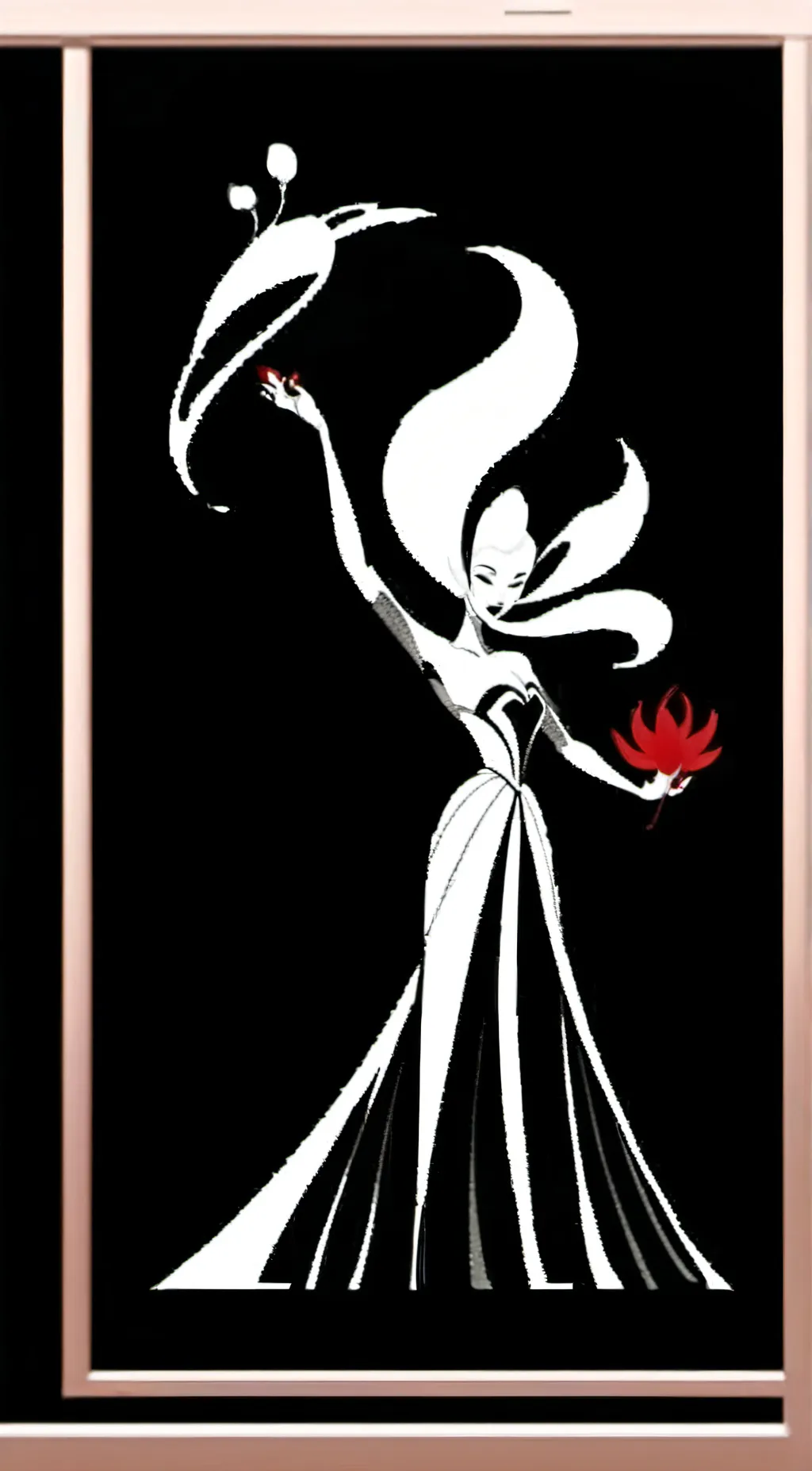 ai character: Red dress girl background