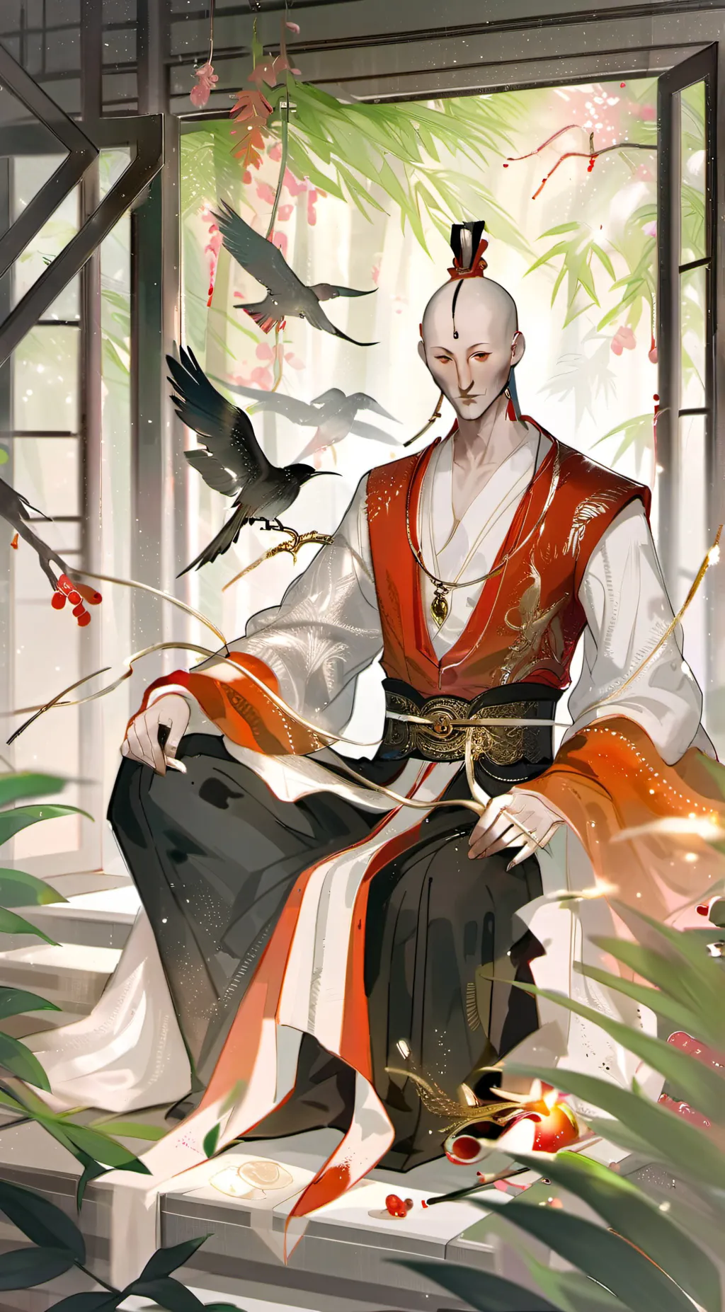 ai character: BALD BIRD background