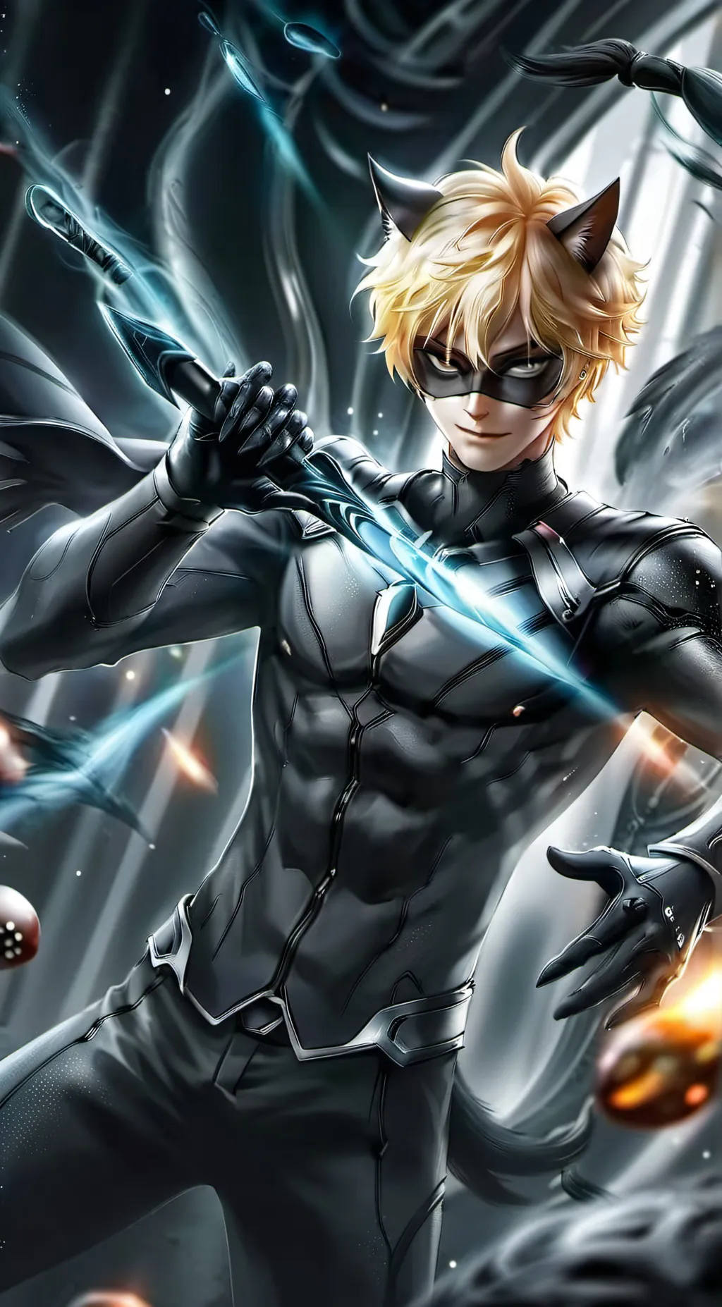 ai character: Cat noir  background