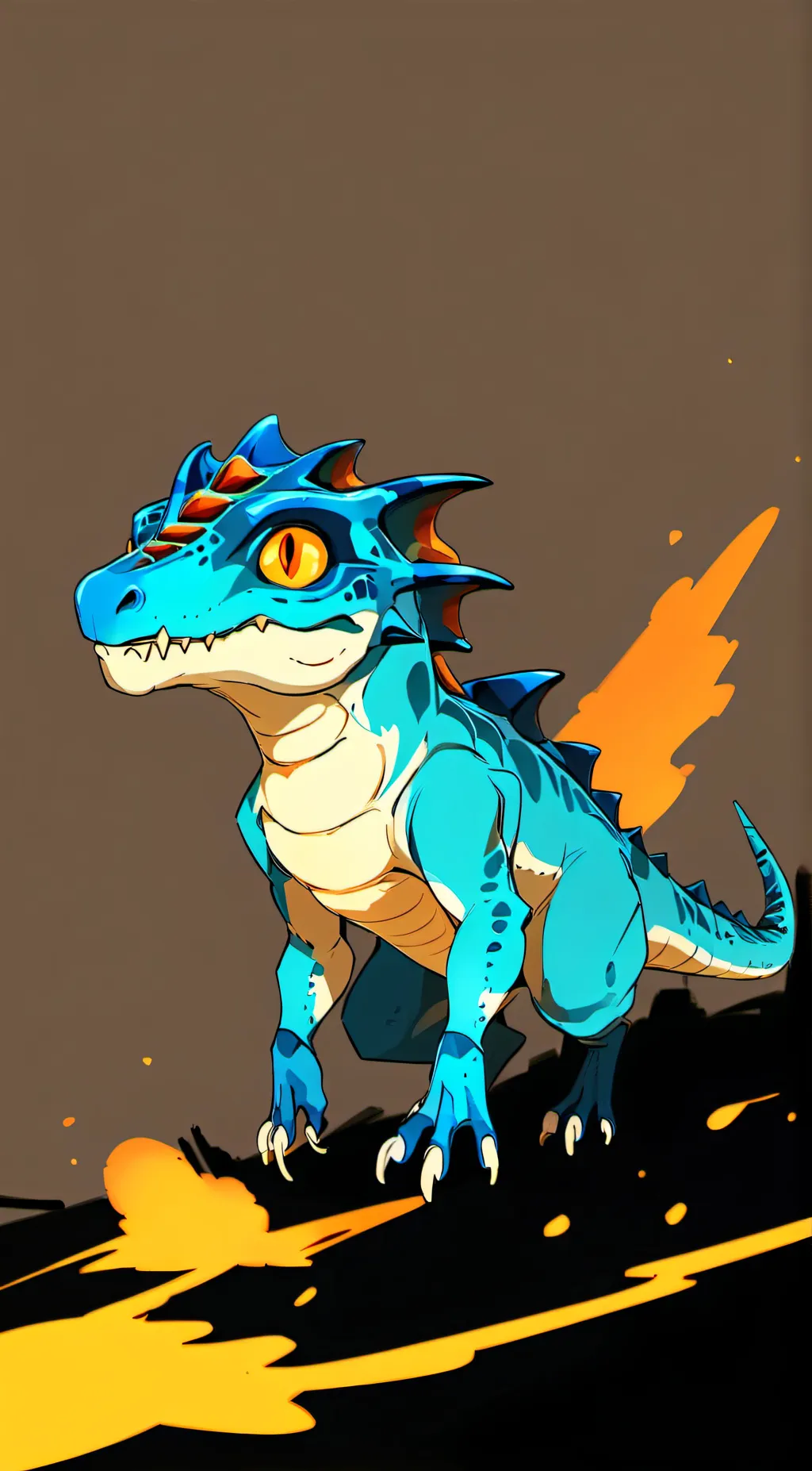 ai character: Cyan background