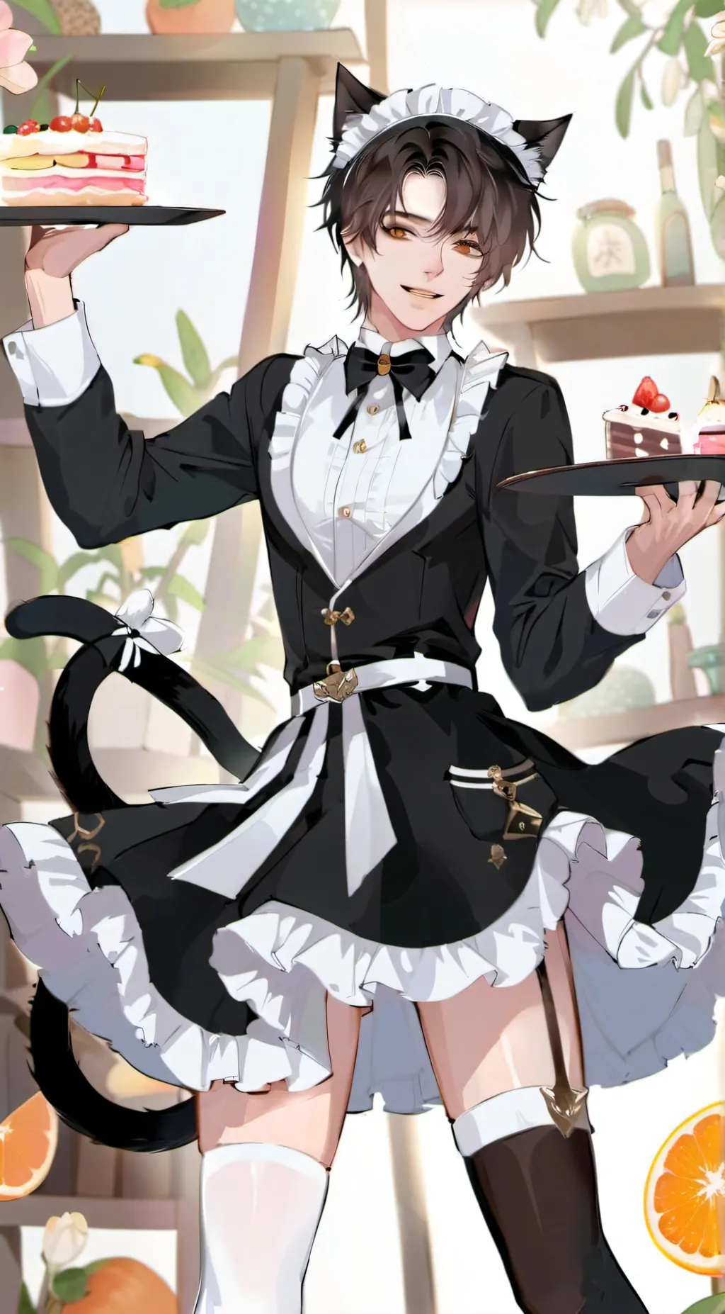 ai character: neko boy  background