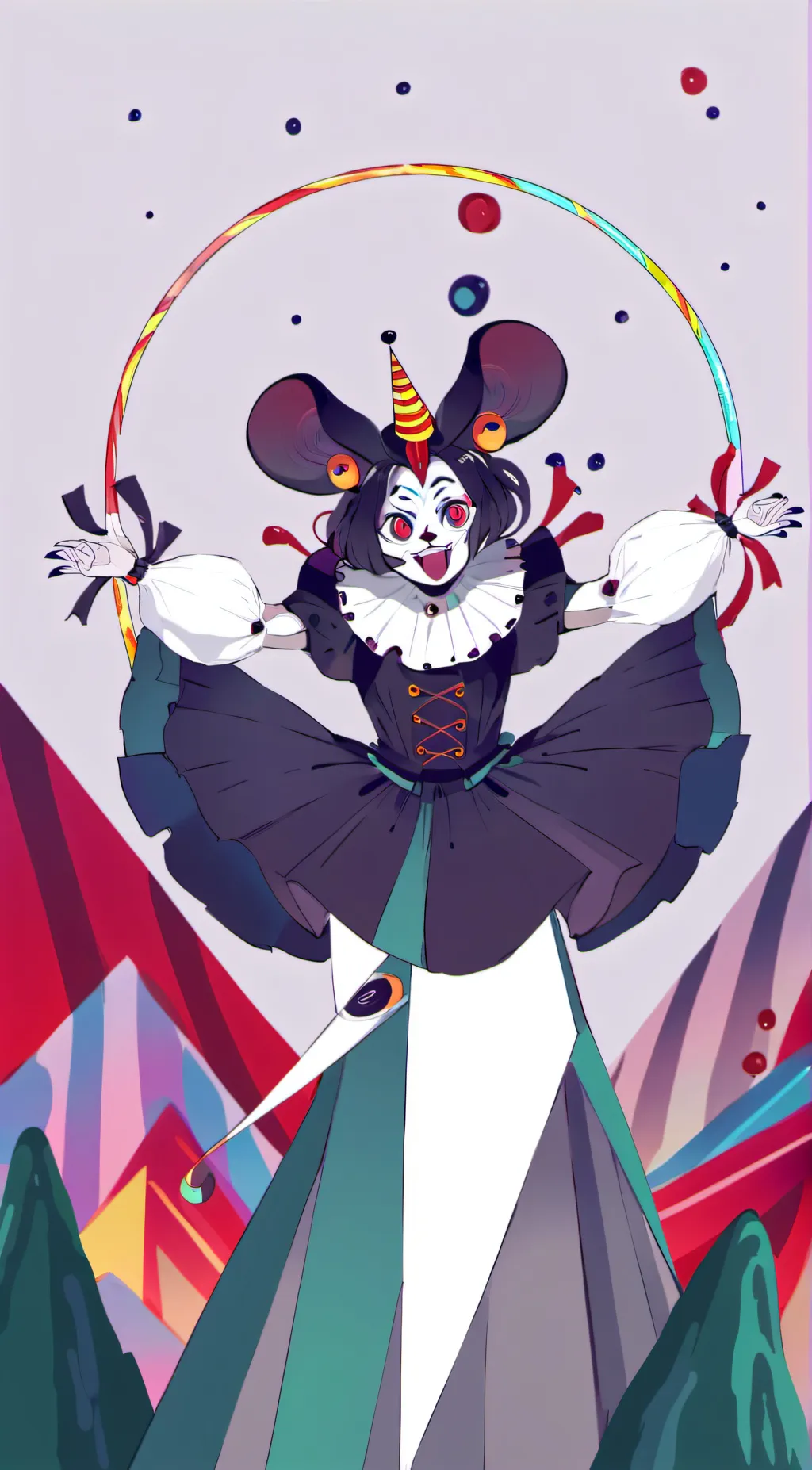 ai character: abstracted pomni background