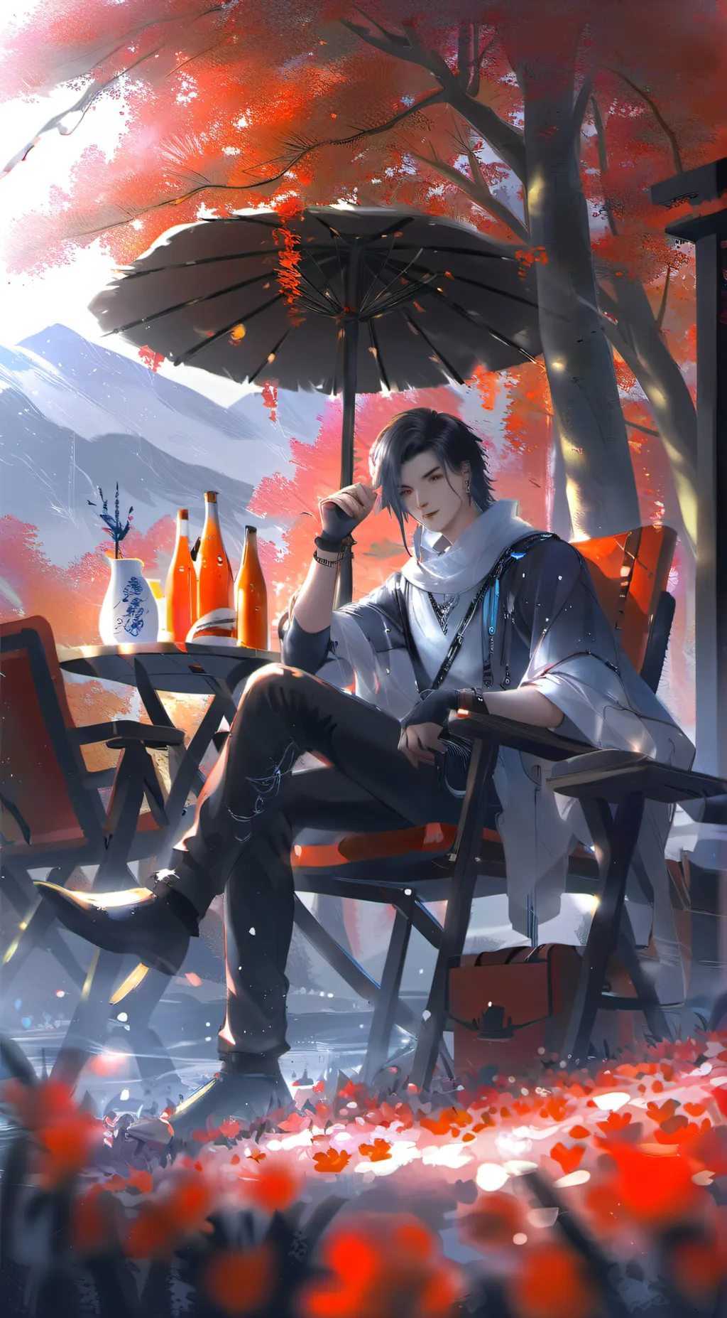 ai character: chill, grill, brew background