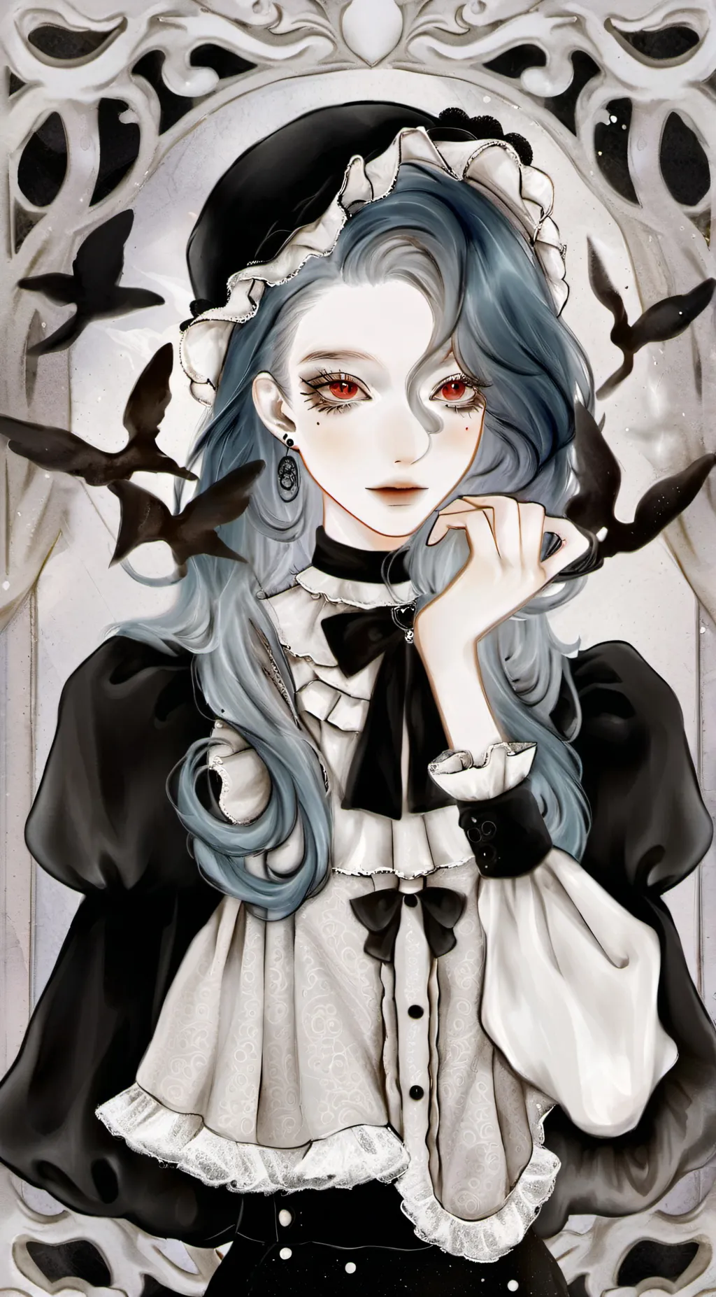 ai character: Weird girl background