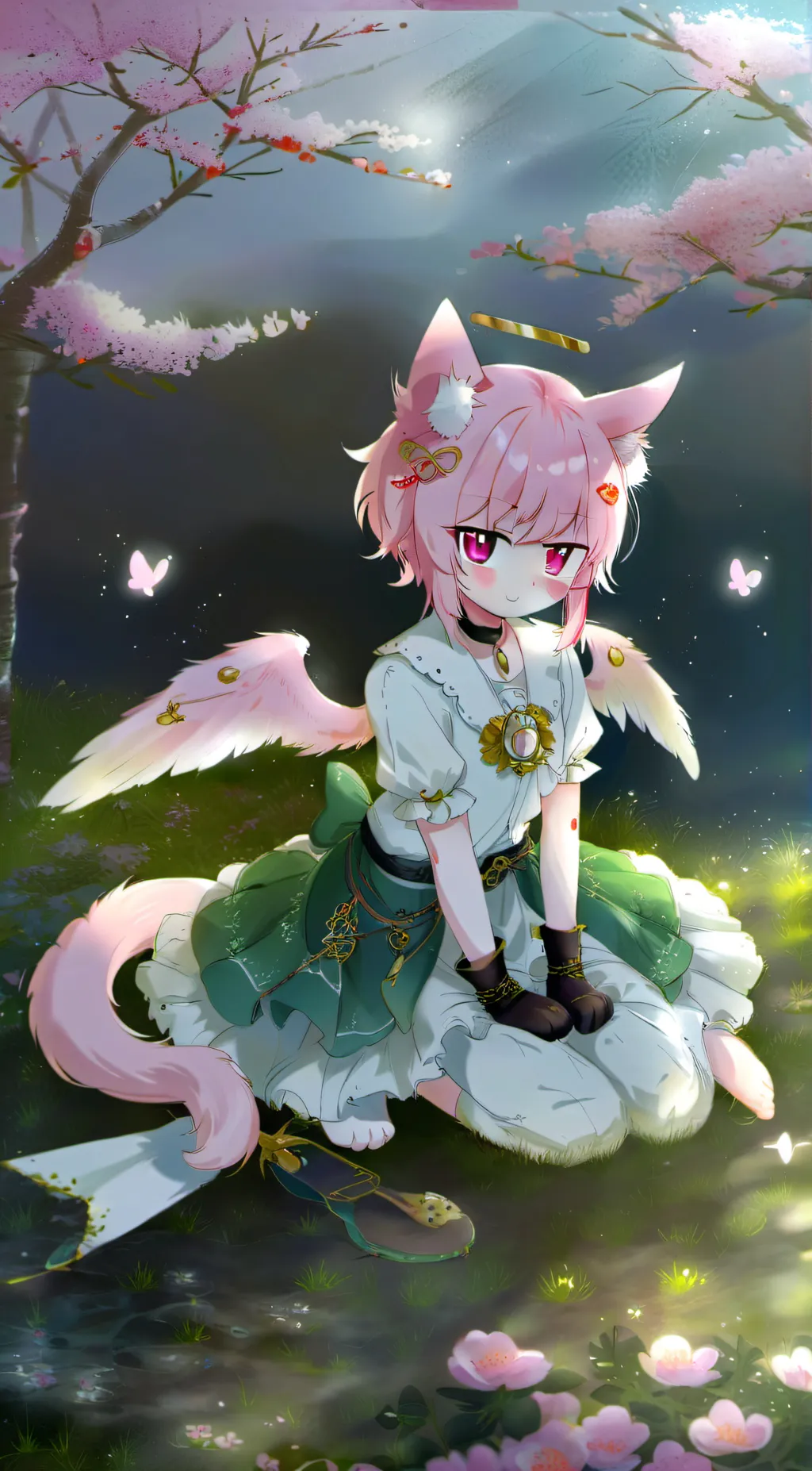 ai character: angel kitty background