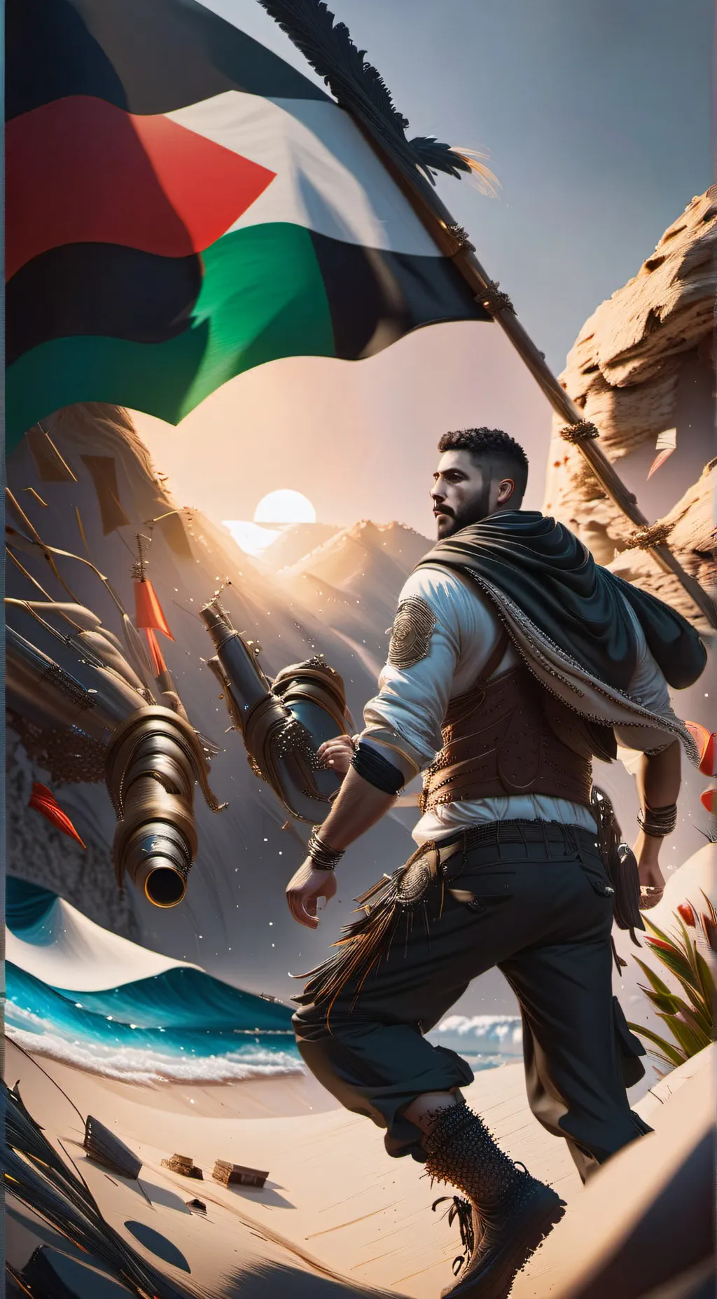 ai character: Palestine background