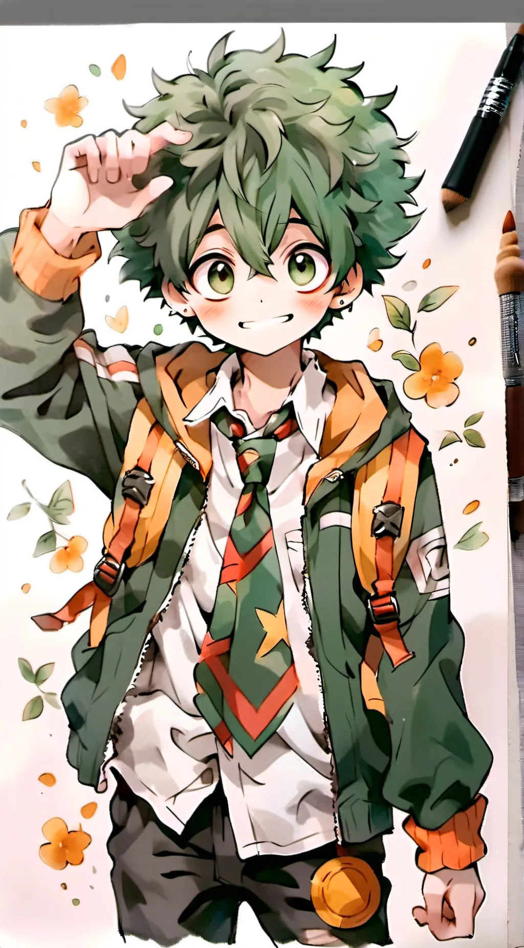 ai character: Deku. background