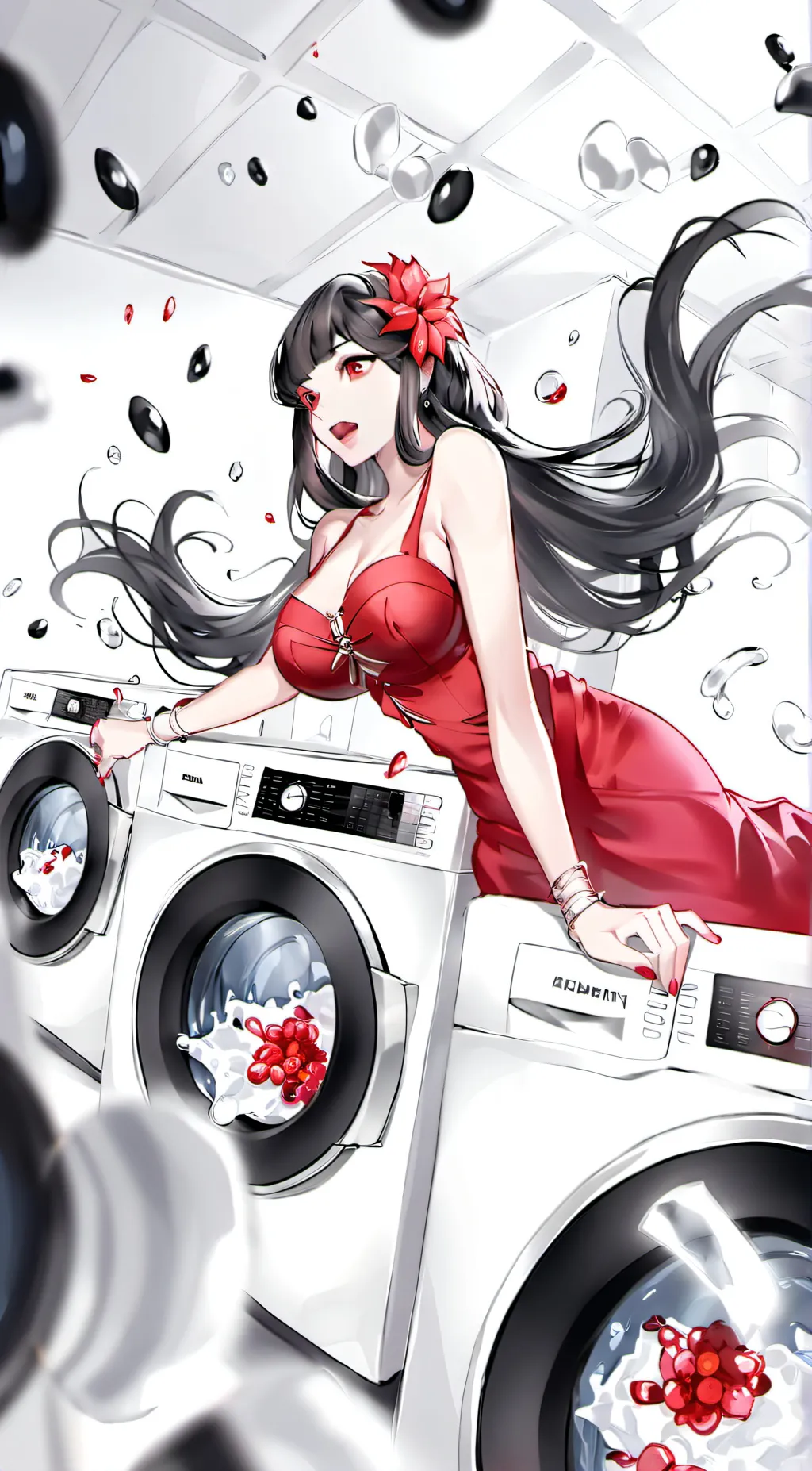 ai character: Speaker woman  background