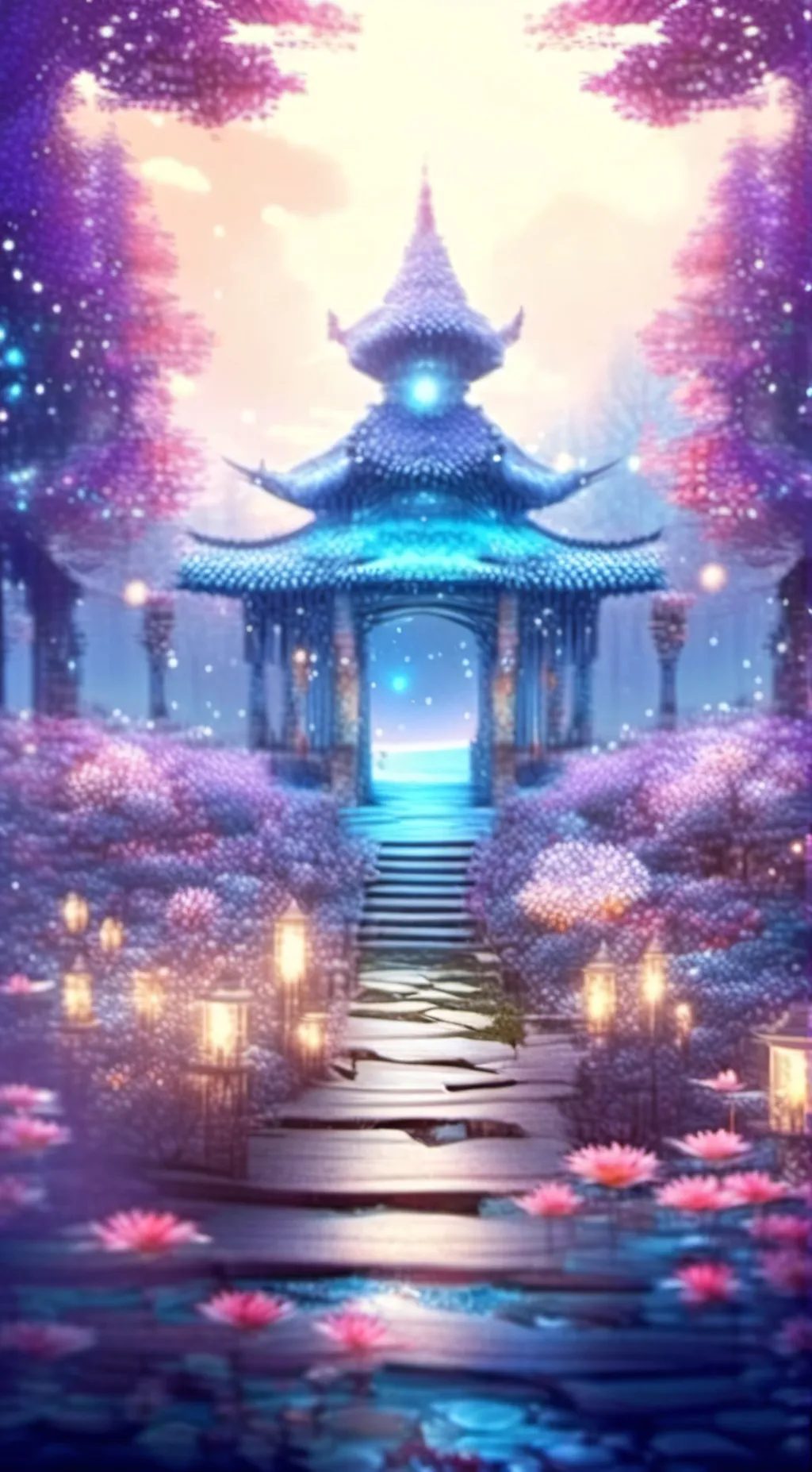 ai character: mystic garden  background
