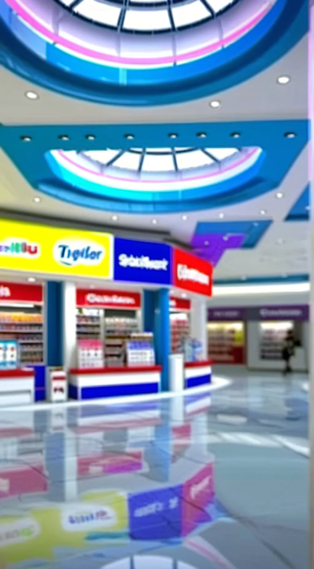 ai character: Toys r us mall background