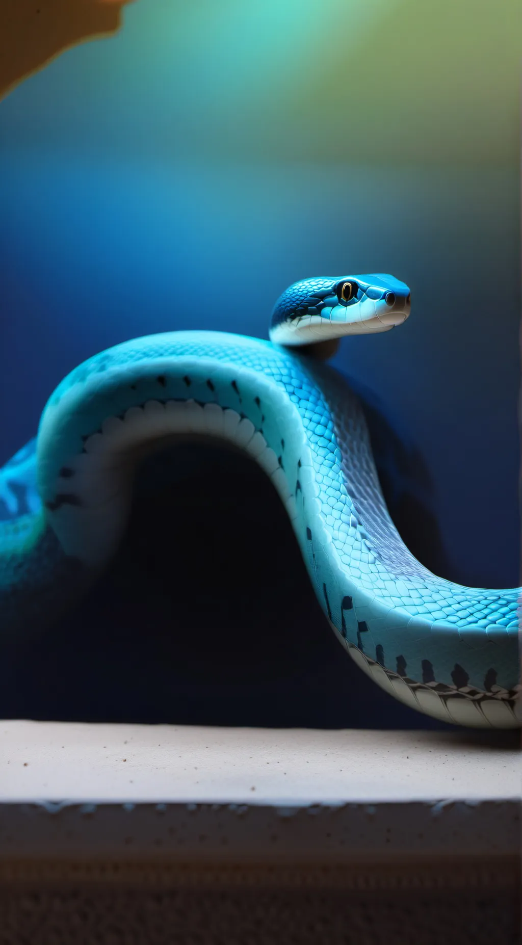 ai character: cyan  background