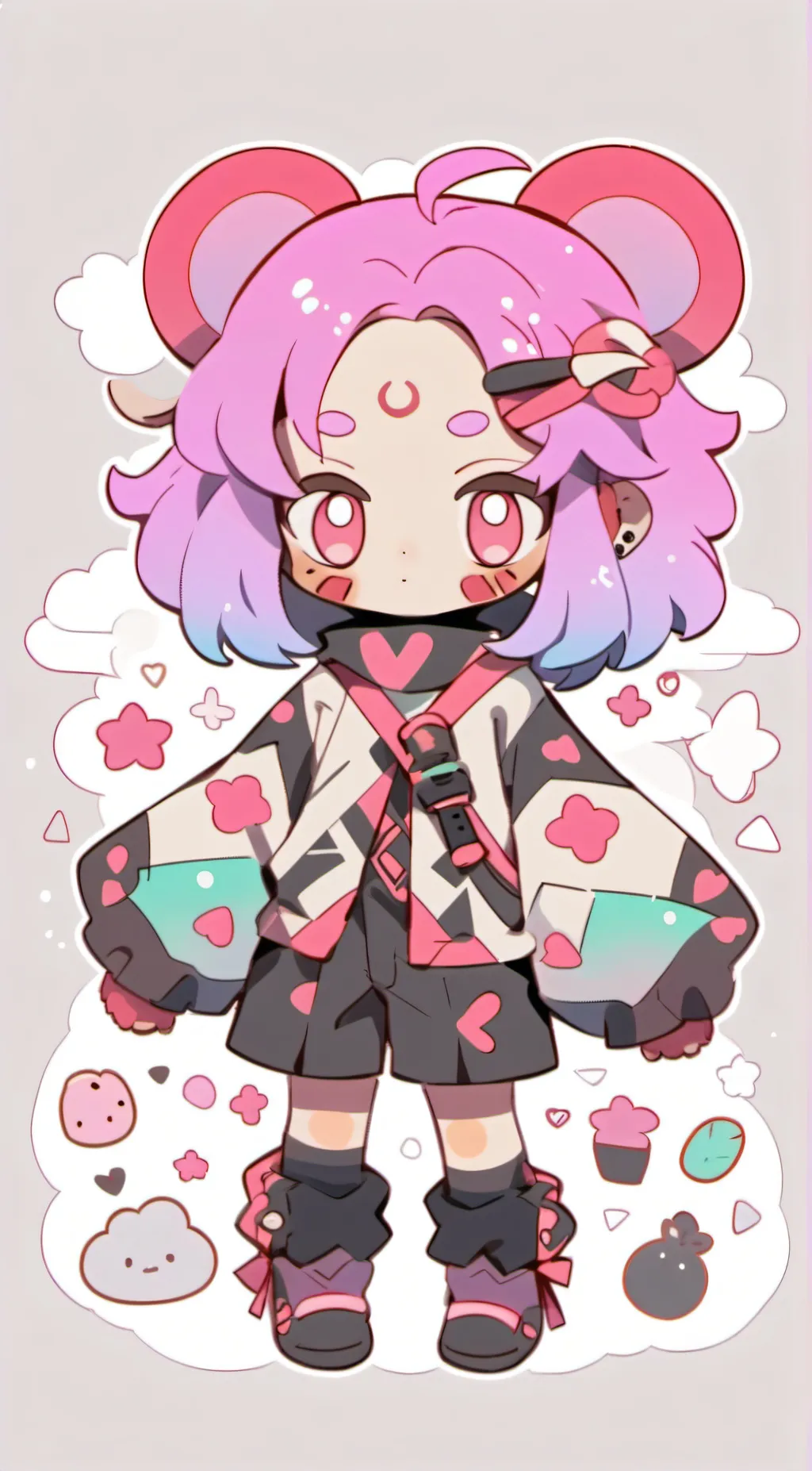 ai character: star the pink bear background