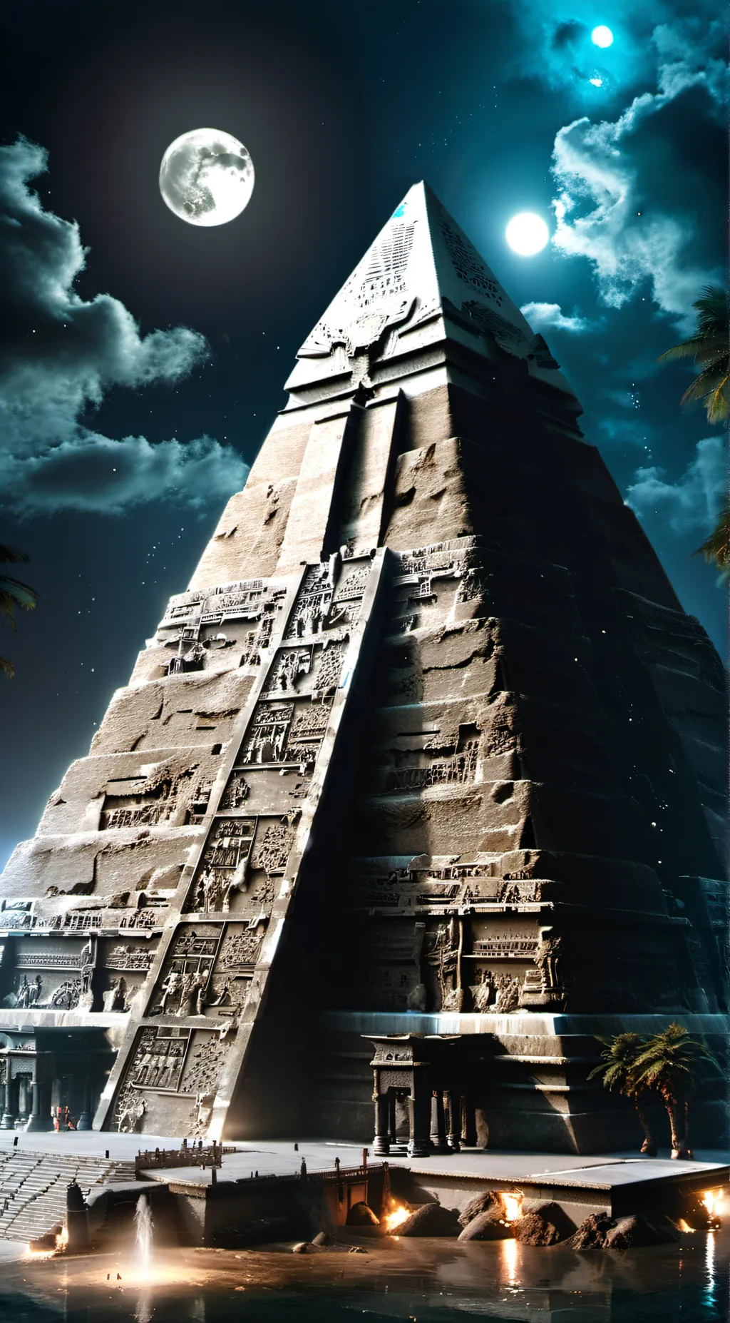 ai character: osiris pyramid  background