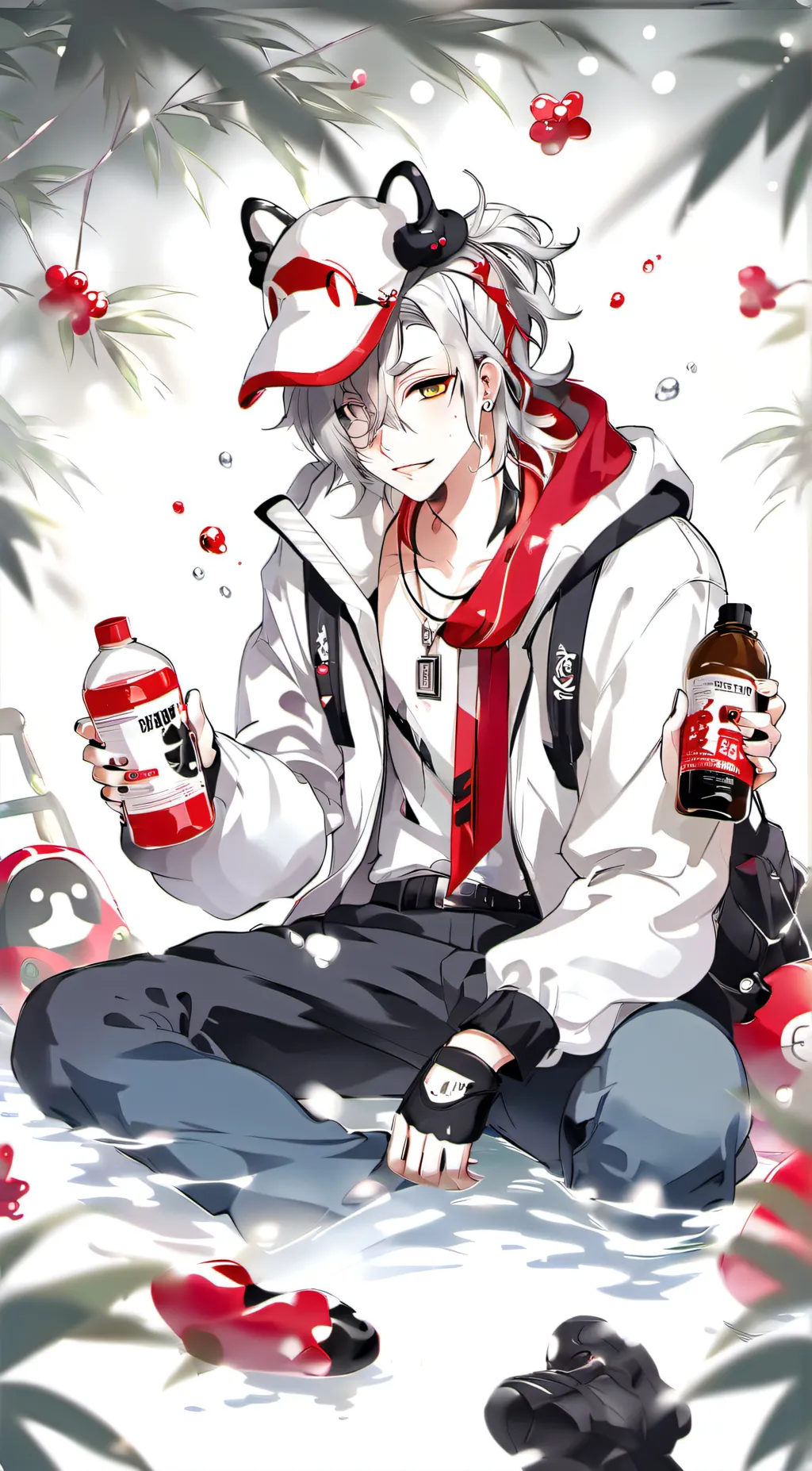 ai character: Lake background