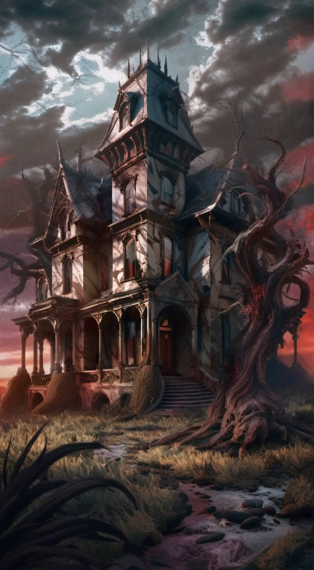 ai character: Abandoned Mansion background