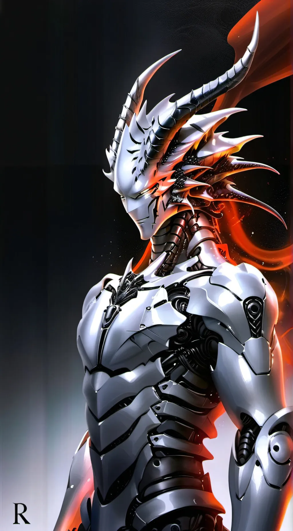 ai character: fire background