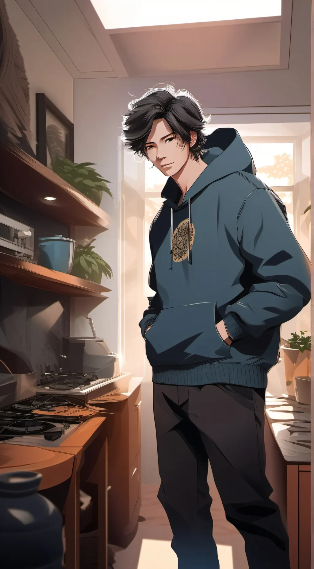 ai character: Hue background