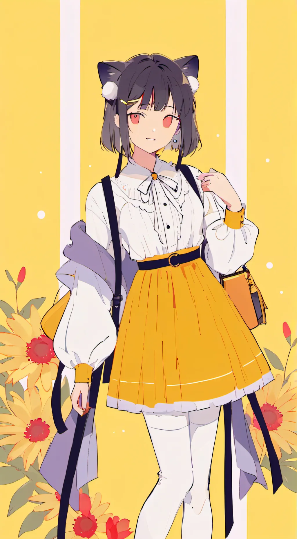 ai character: maid girl  background