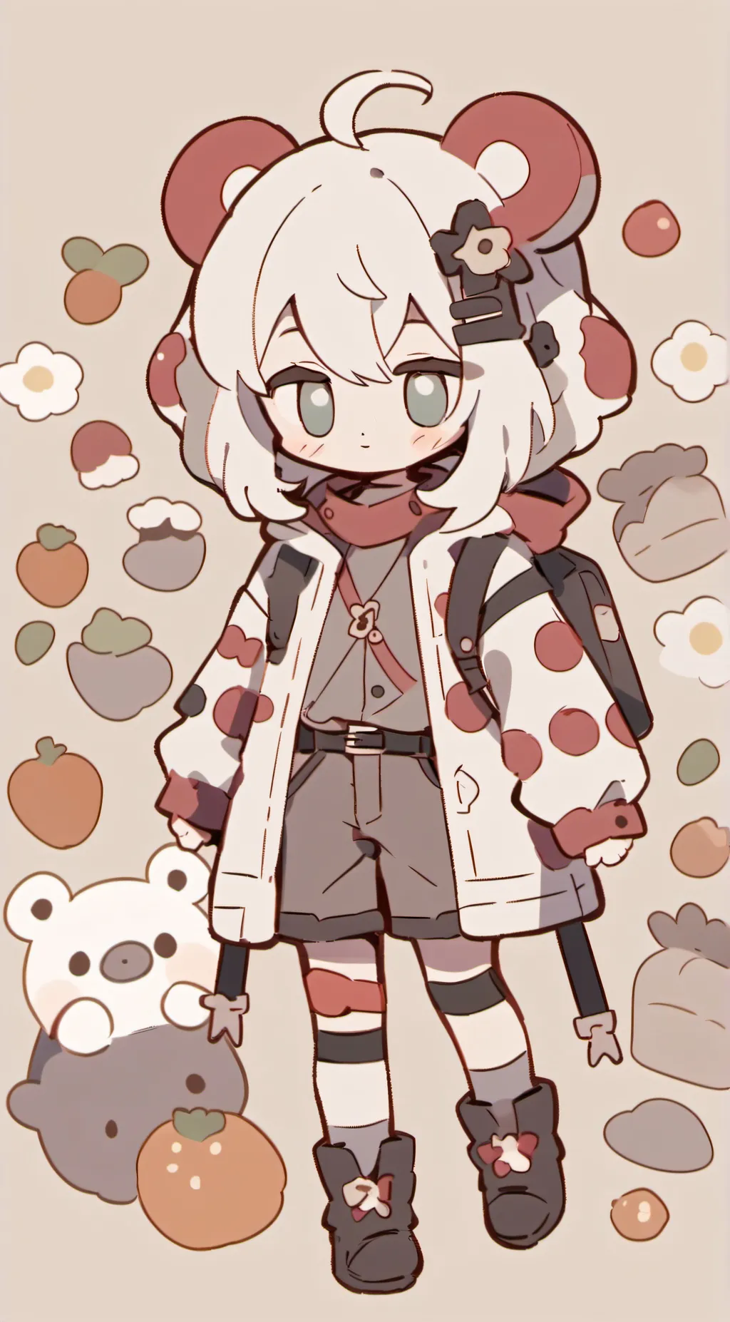 ai character: greety beargreaty background