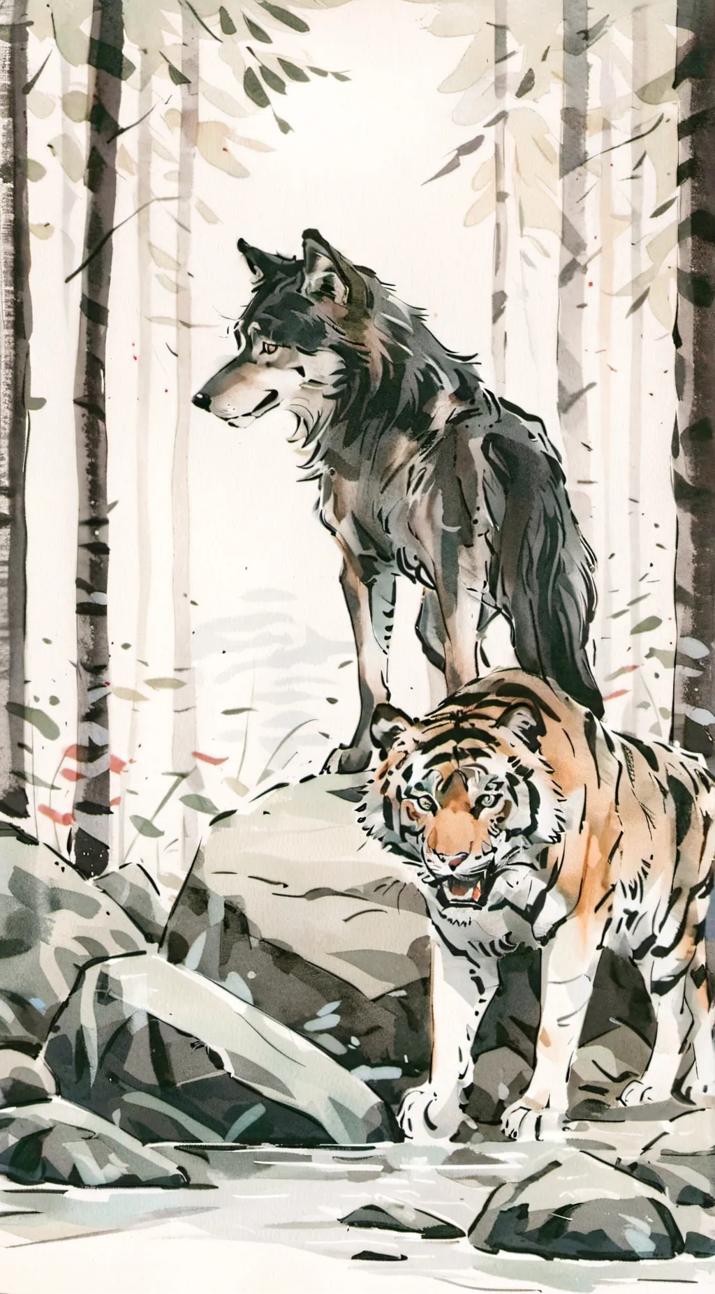 ai character: Shadow and glass background