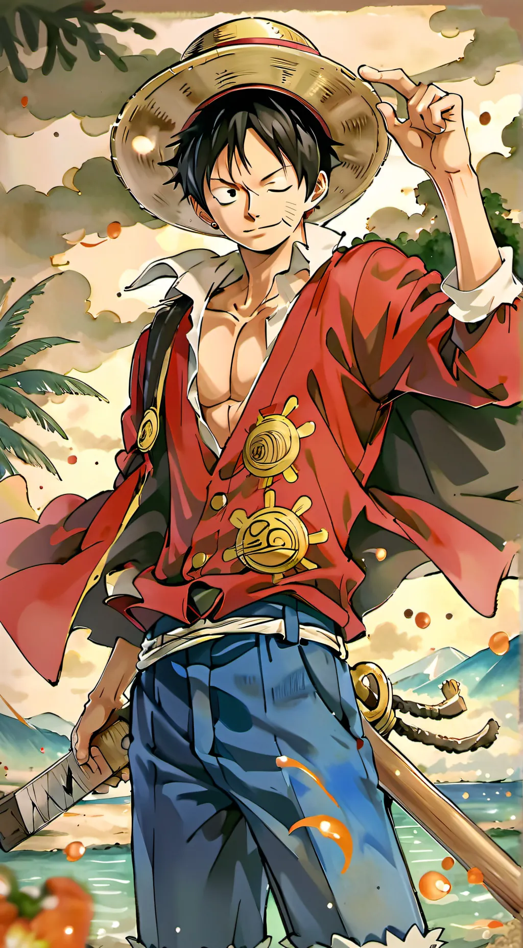 ai character: Monky D. Luffy background