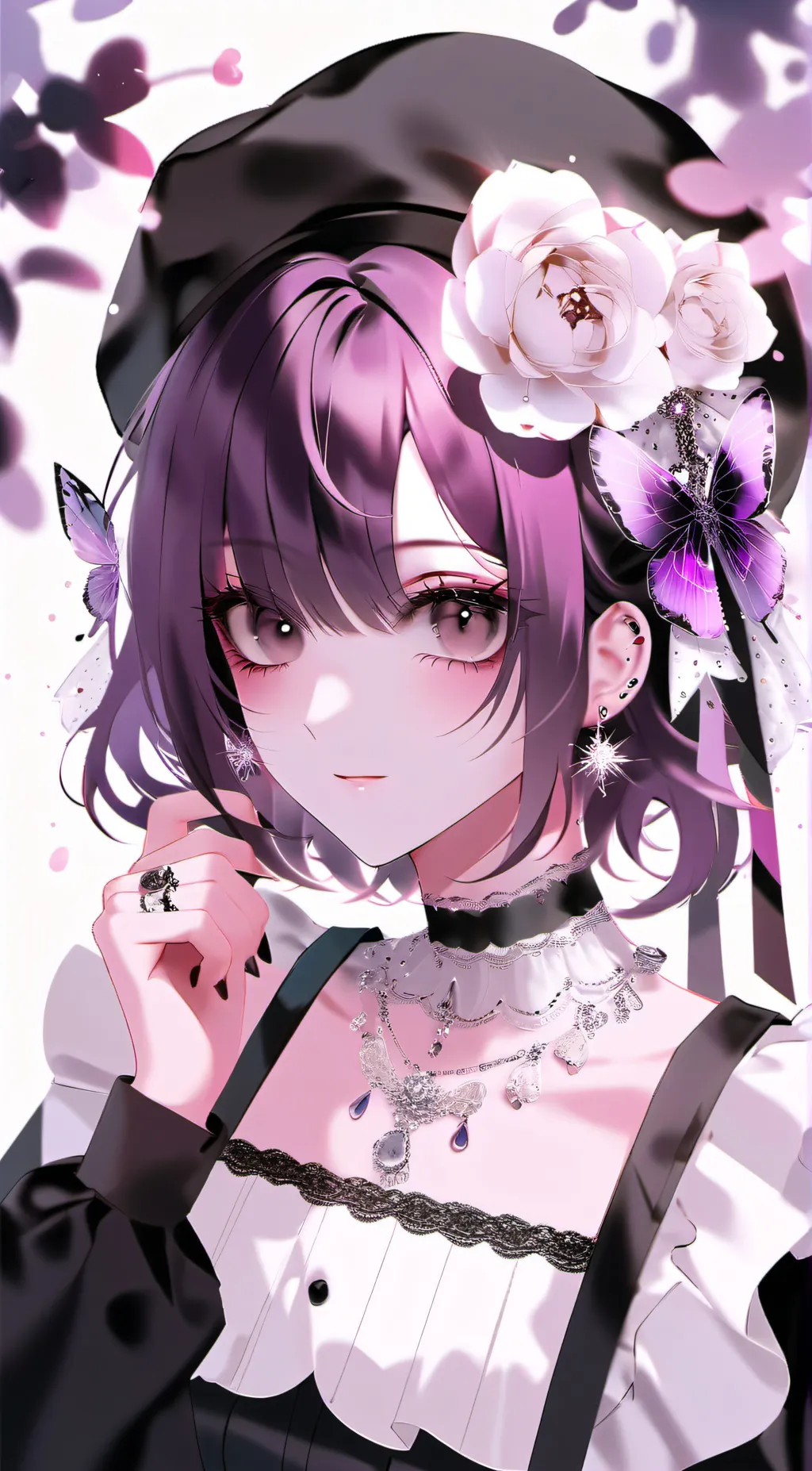 ai character: Violet background