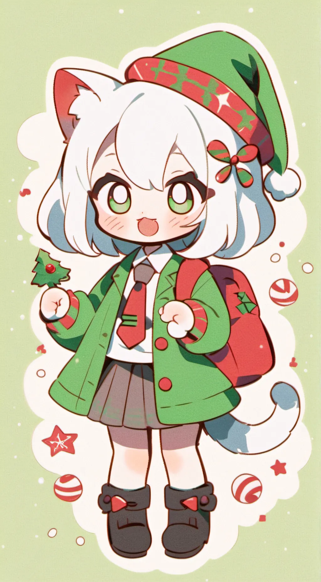 ai character: Christmas cat background