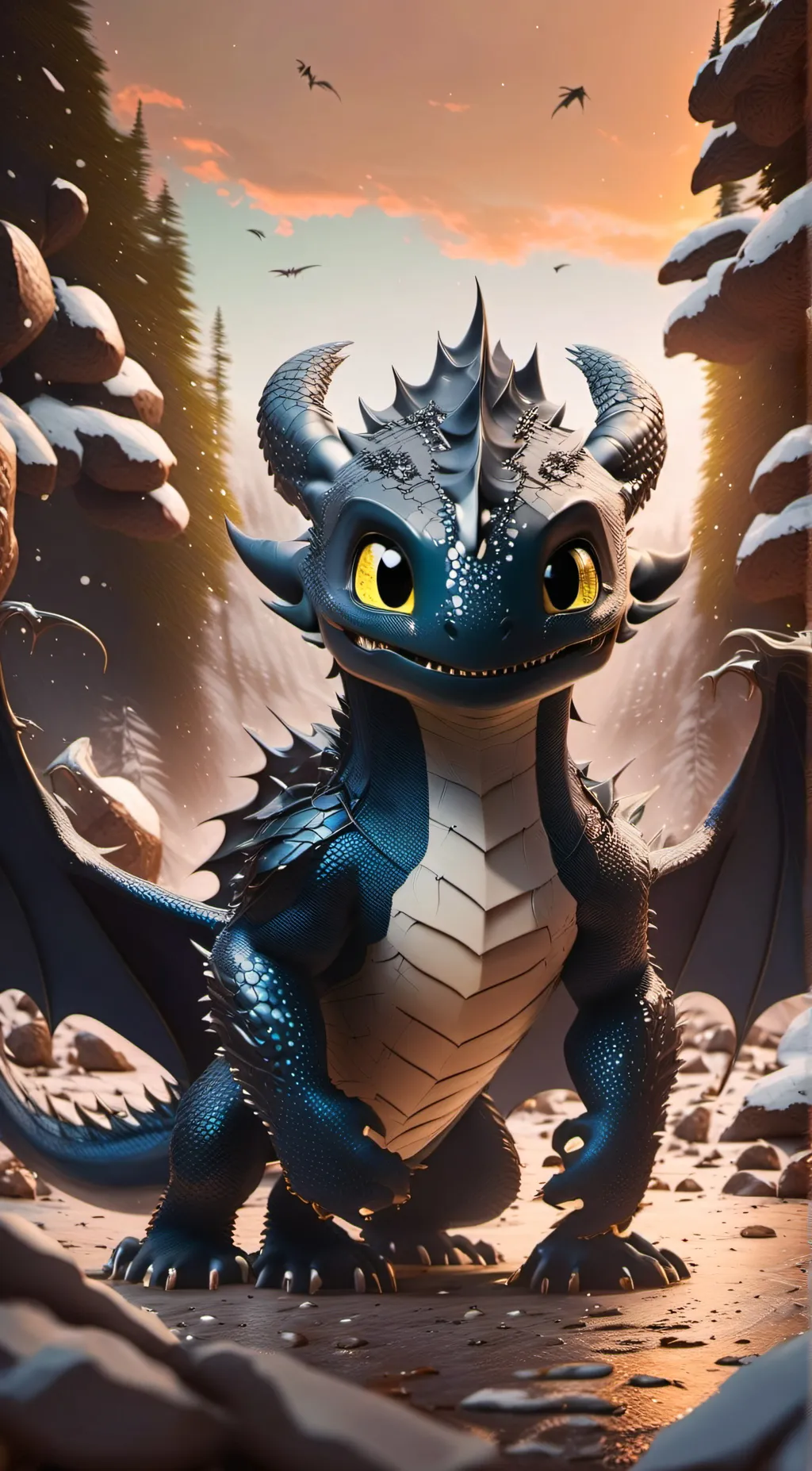 ai character: Toothless  background