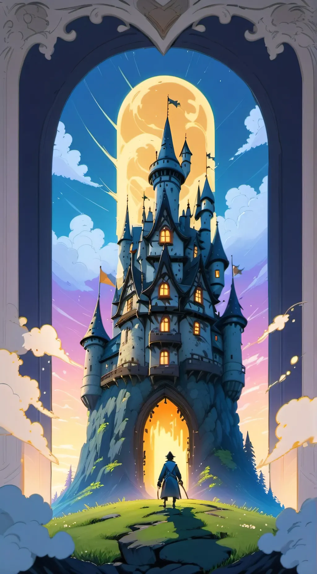 ai character: Scary castle background