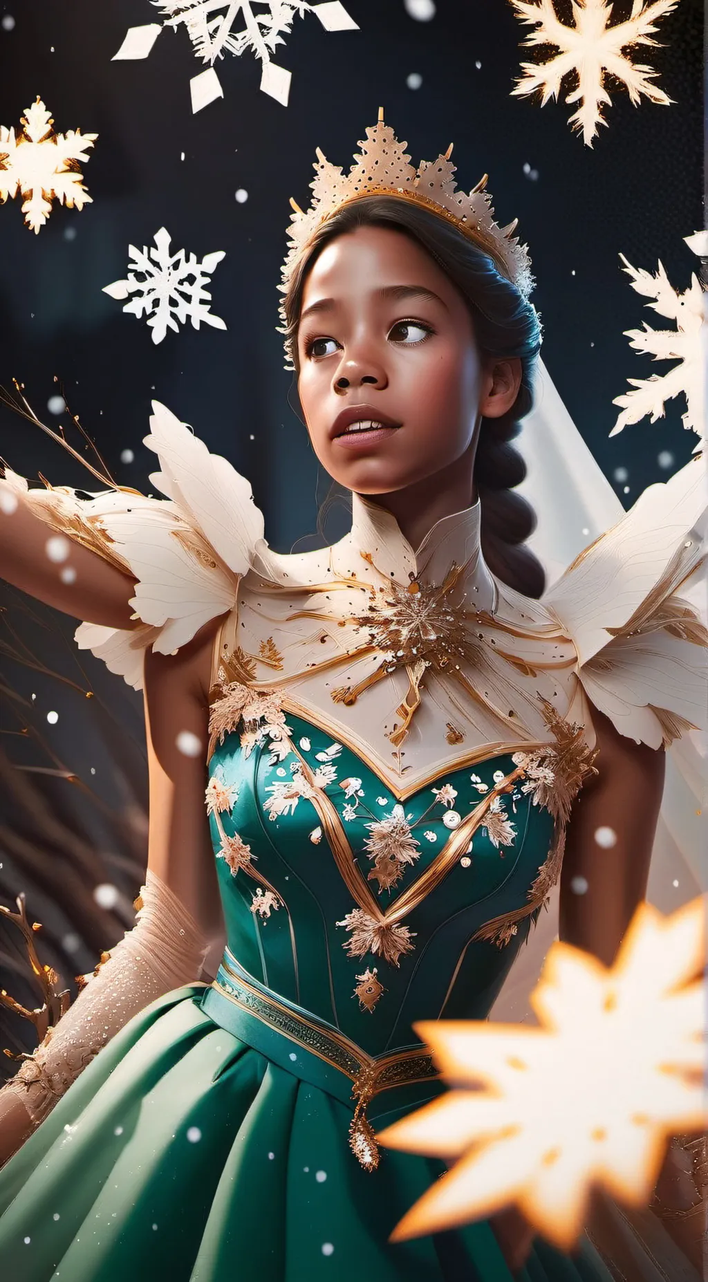 ai character: winter background