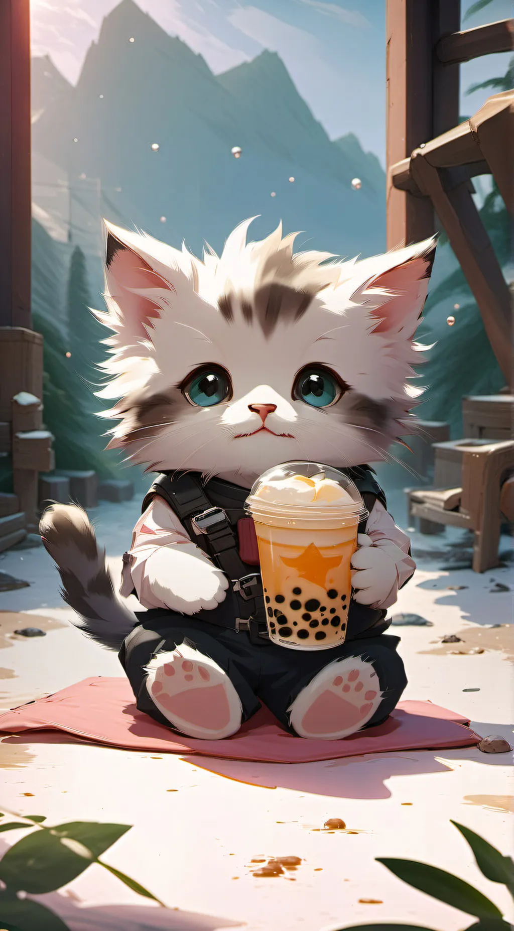 ai character: cute cat background