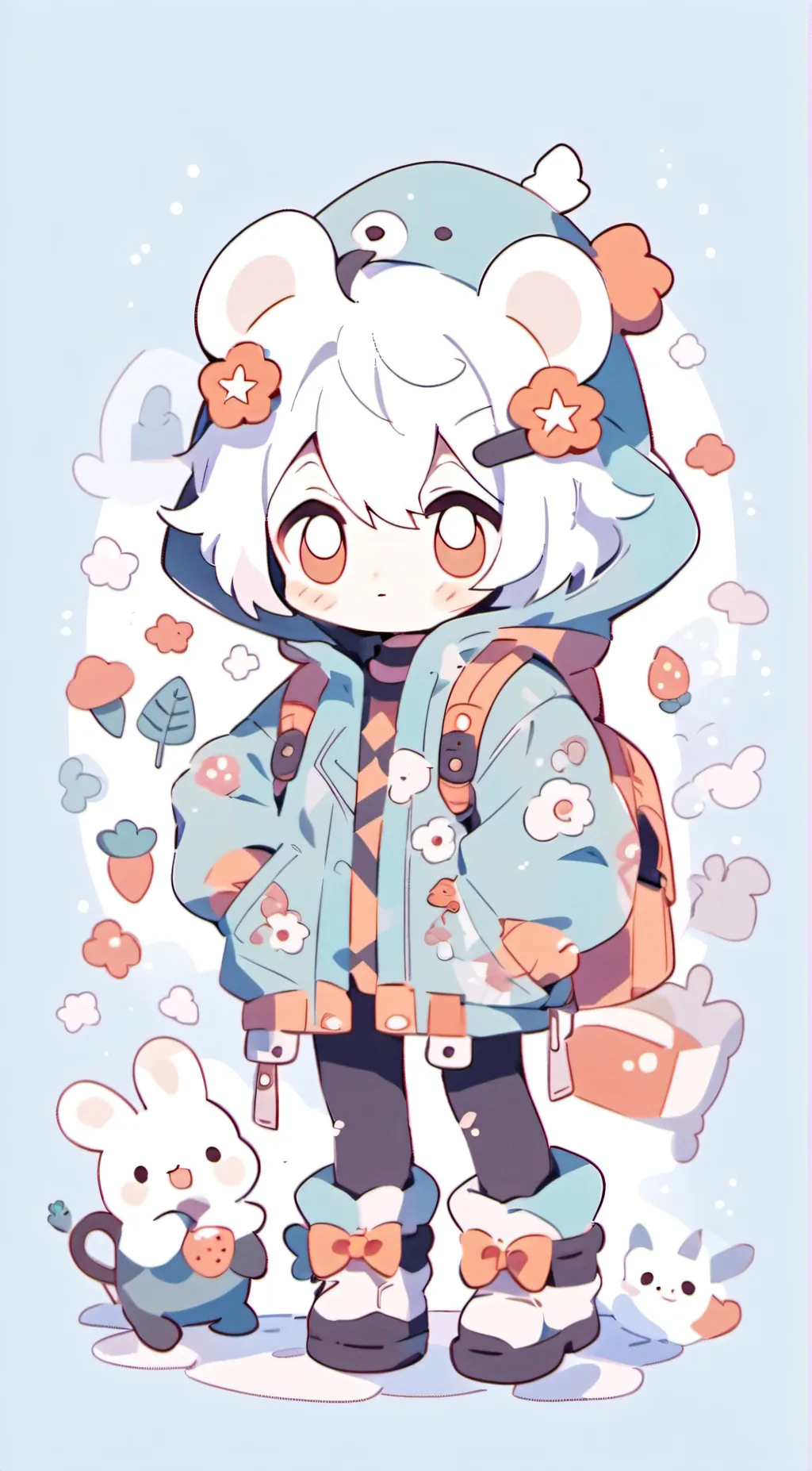 ai character: Smiling critters  background