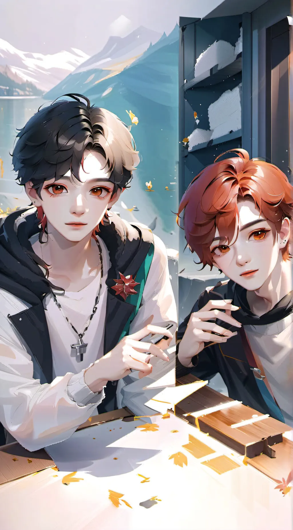 ai character: Boy only Bathroom background