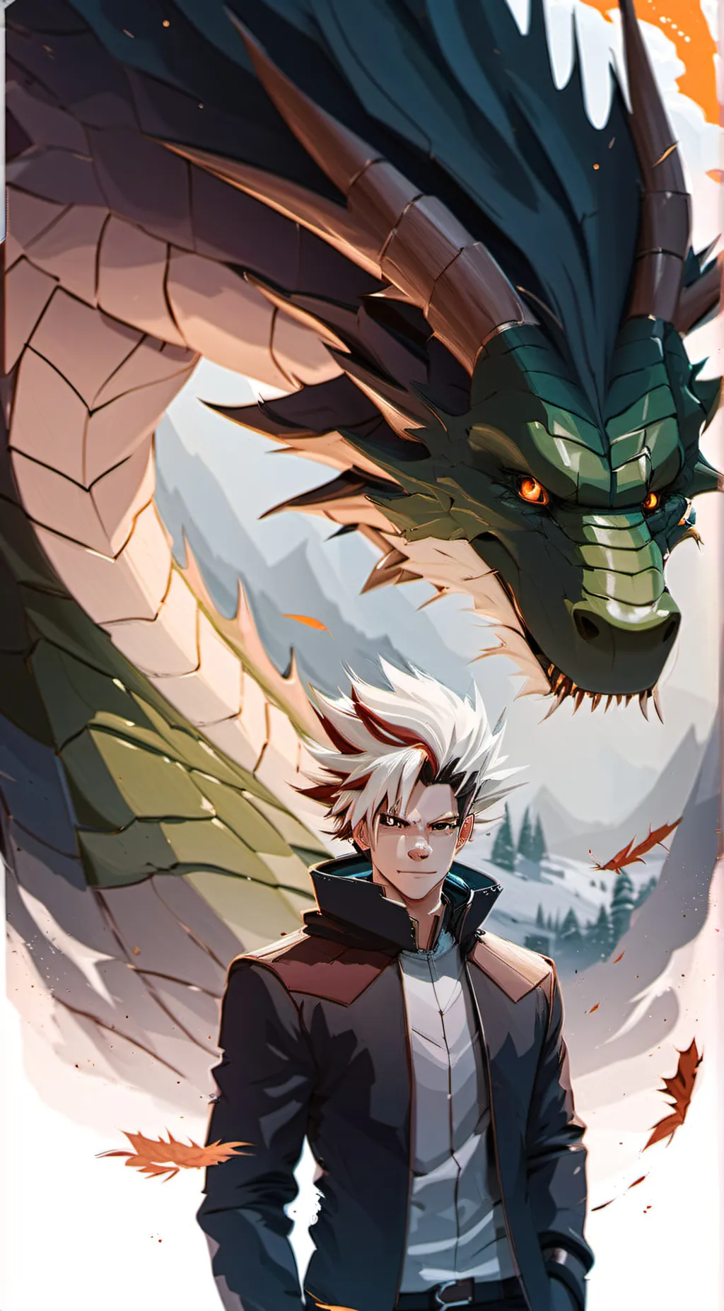 ai character: MHA and dragons background