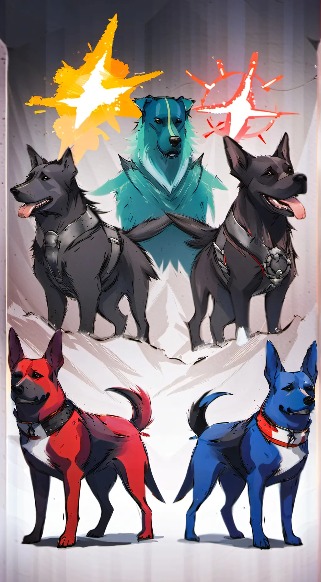 ai character: Chemistry dogs background