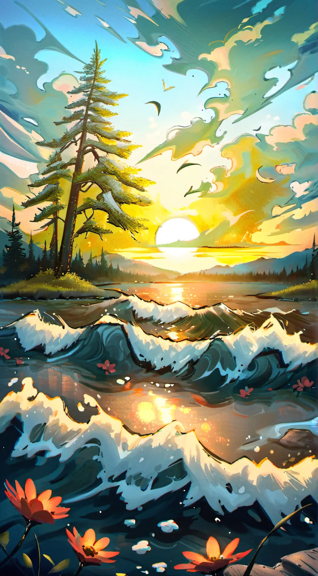 ai character: Sunrise  background