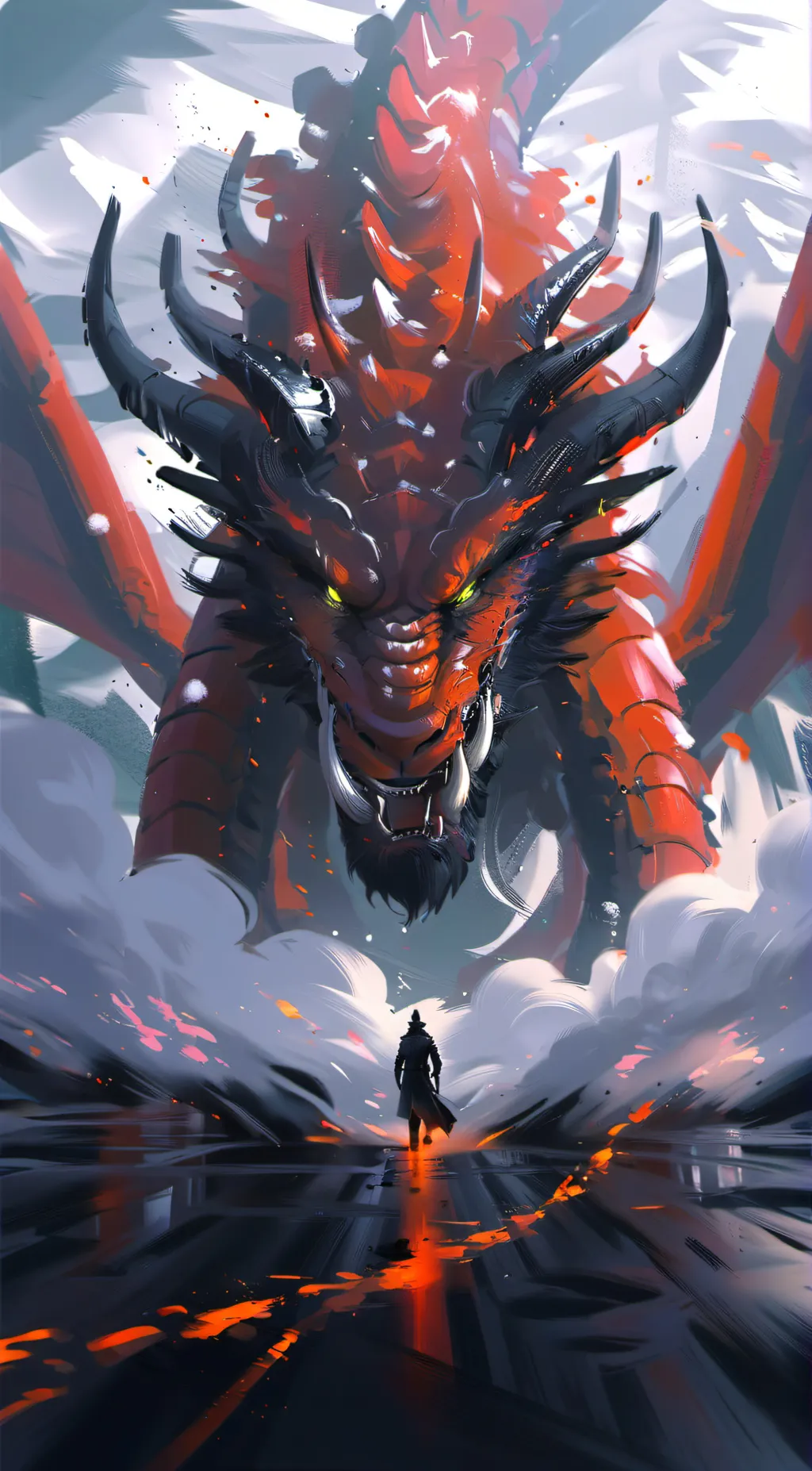 ai character: Volcano background