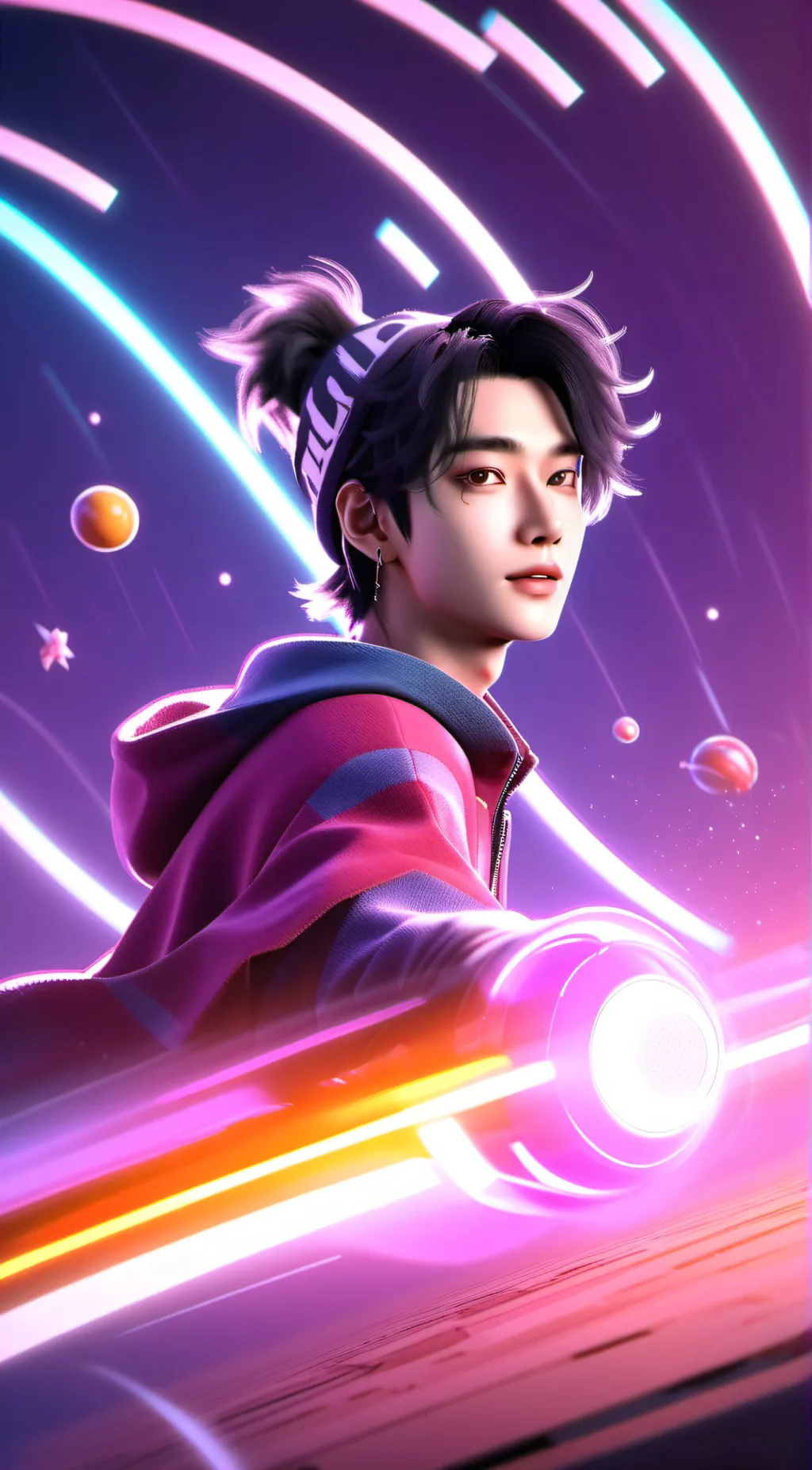 ai character: Hyunjin Hero background